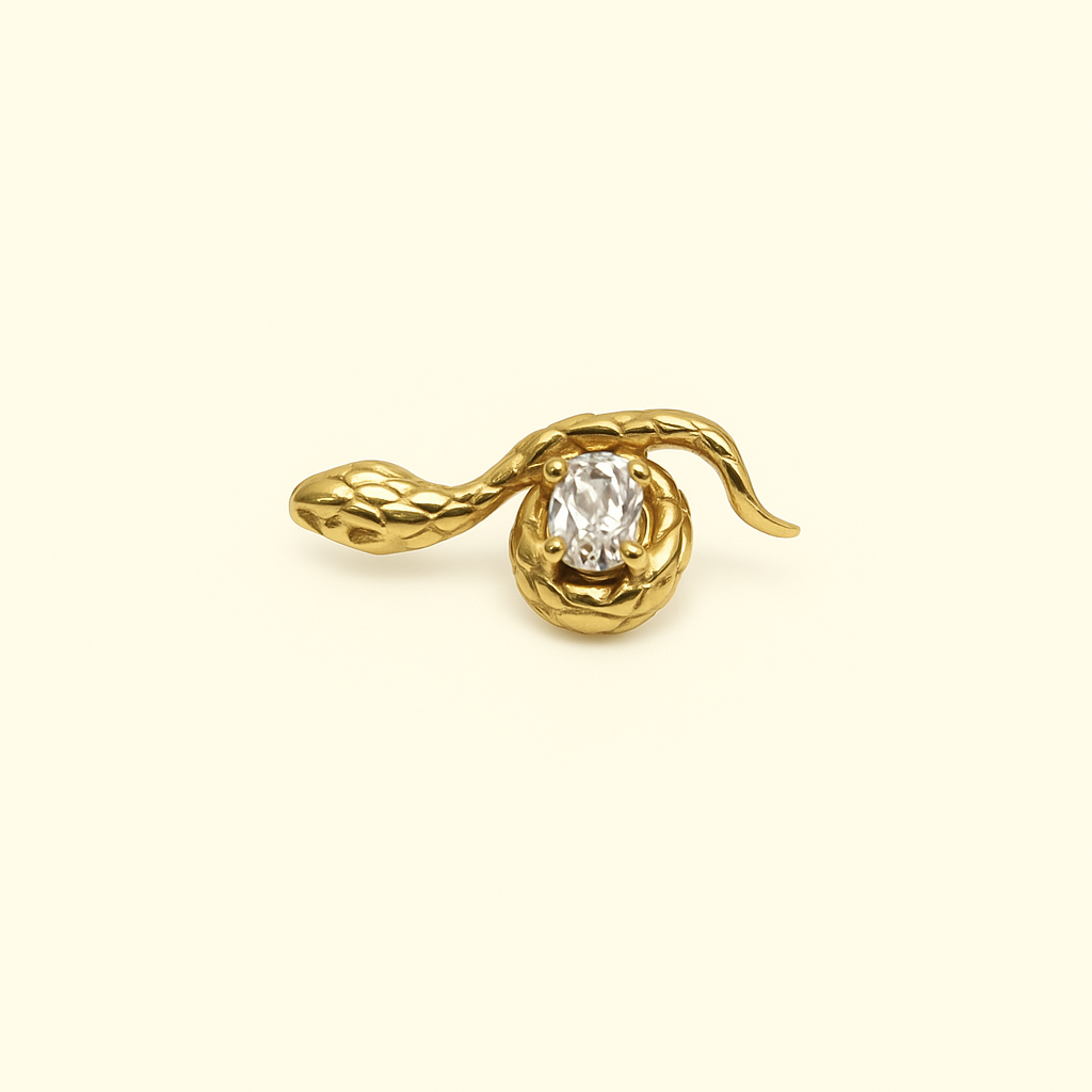 Terminale serpente oro giallo 14k