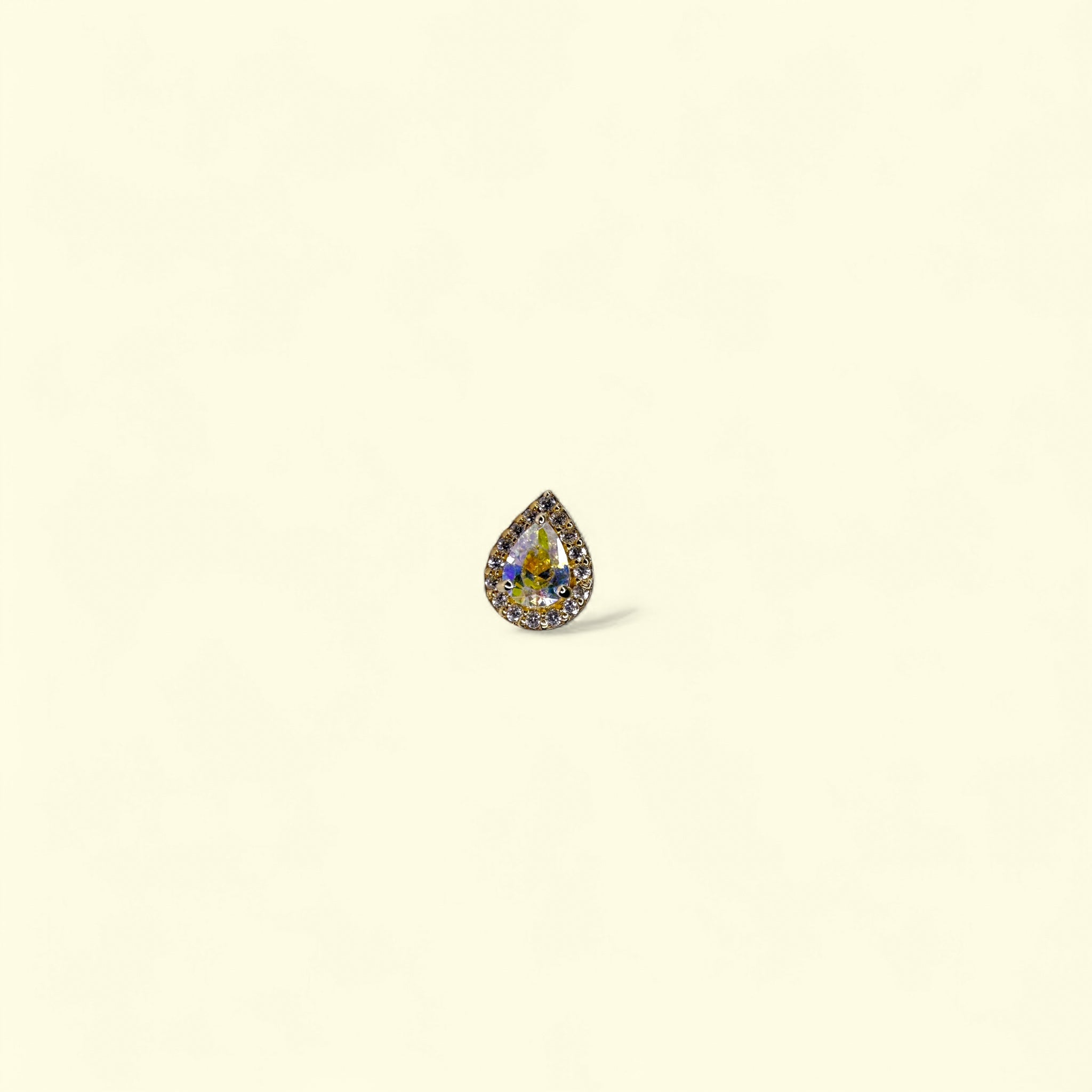 Terminale goccia in oro giallo 14k e zirconi