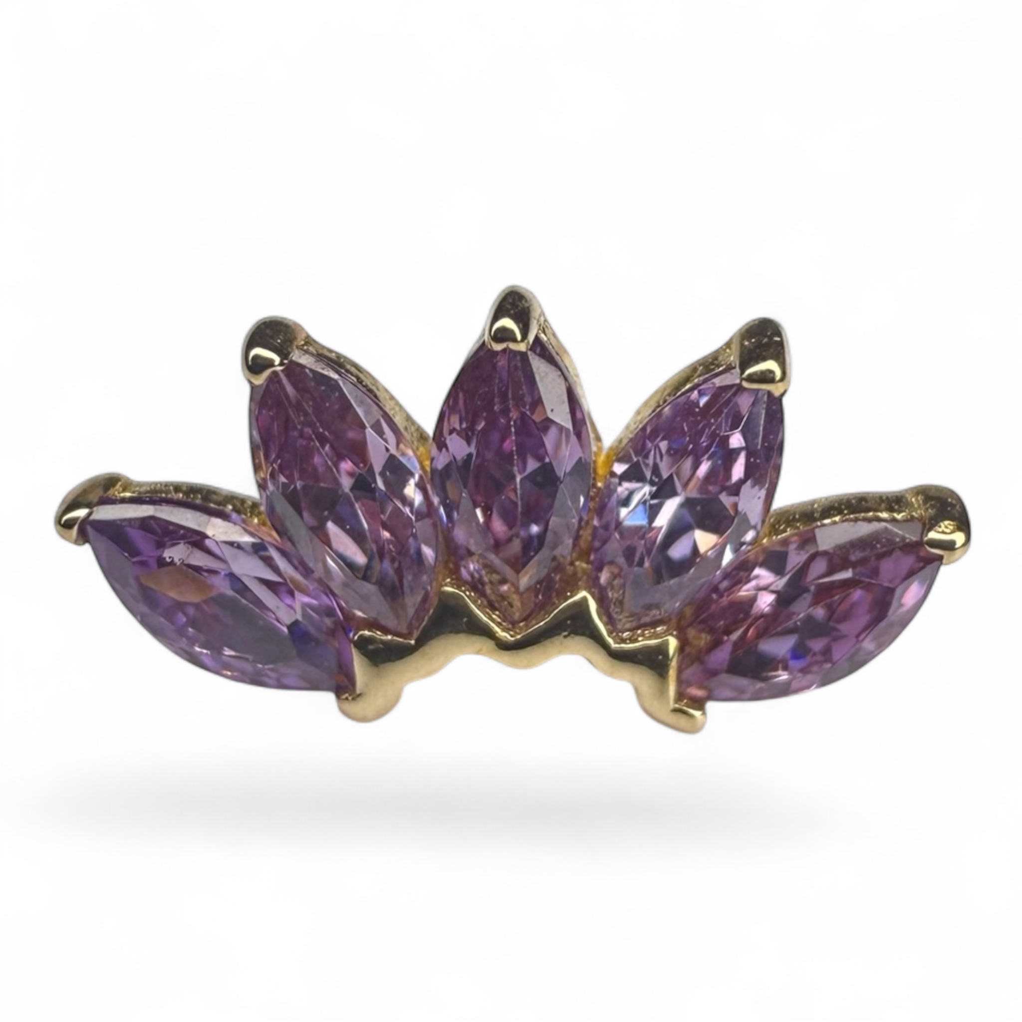 Terminale in Oro 14K con Zirconi – Ventaglio Marquise