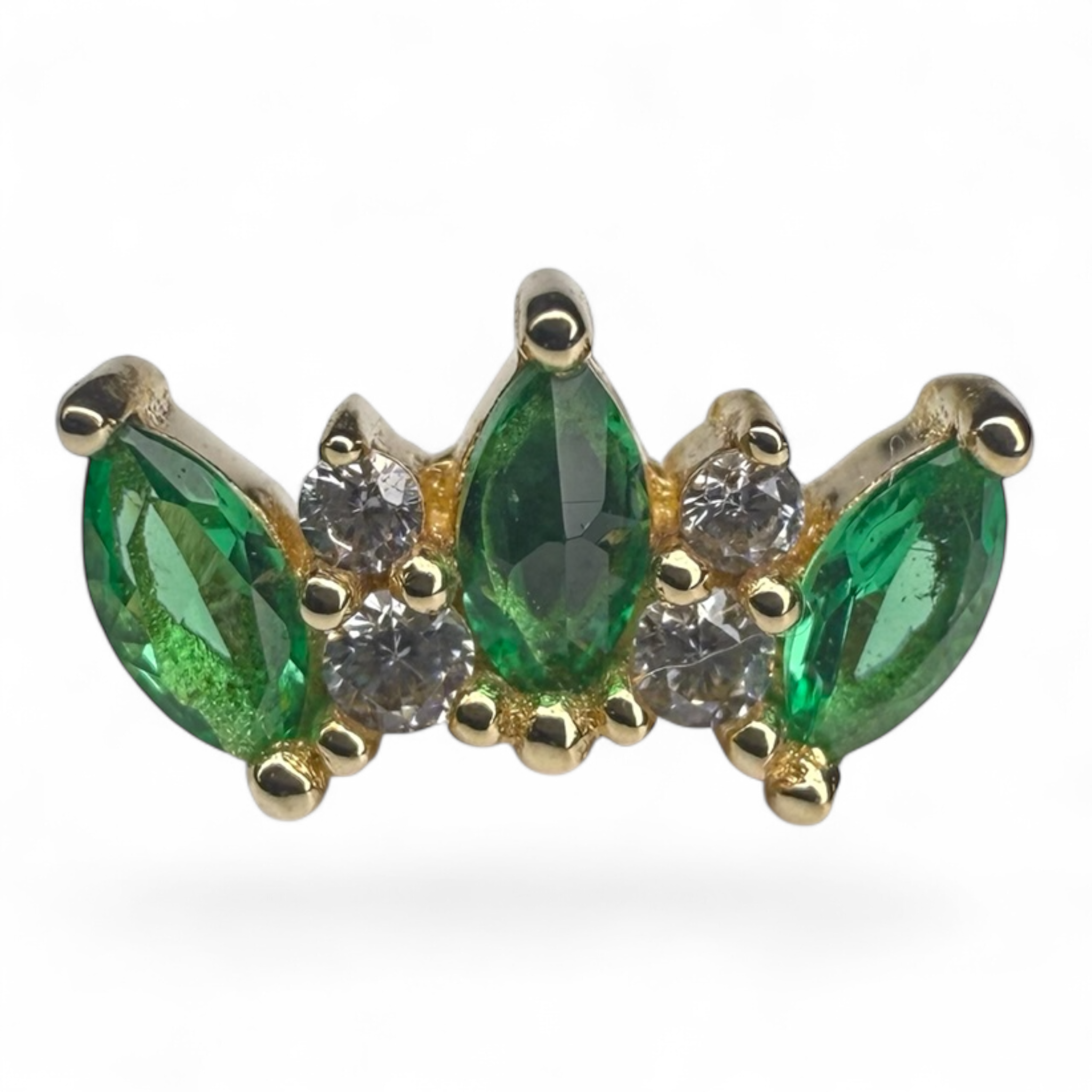 Terminale in Oro 14K con Zirconi – Crown Marquise