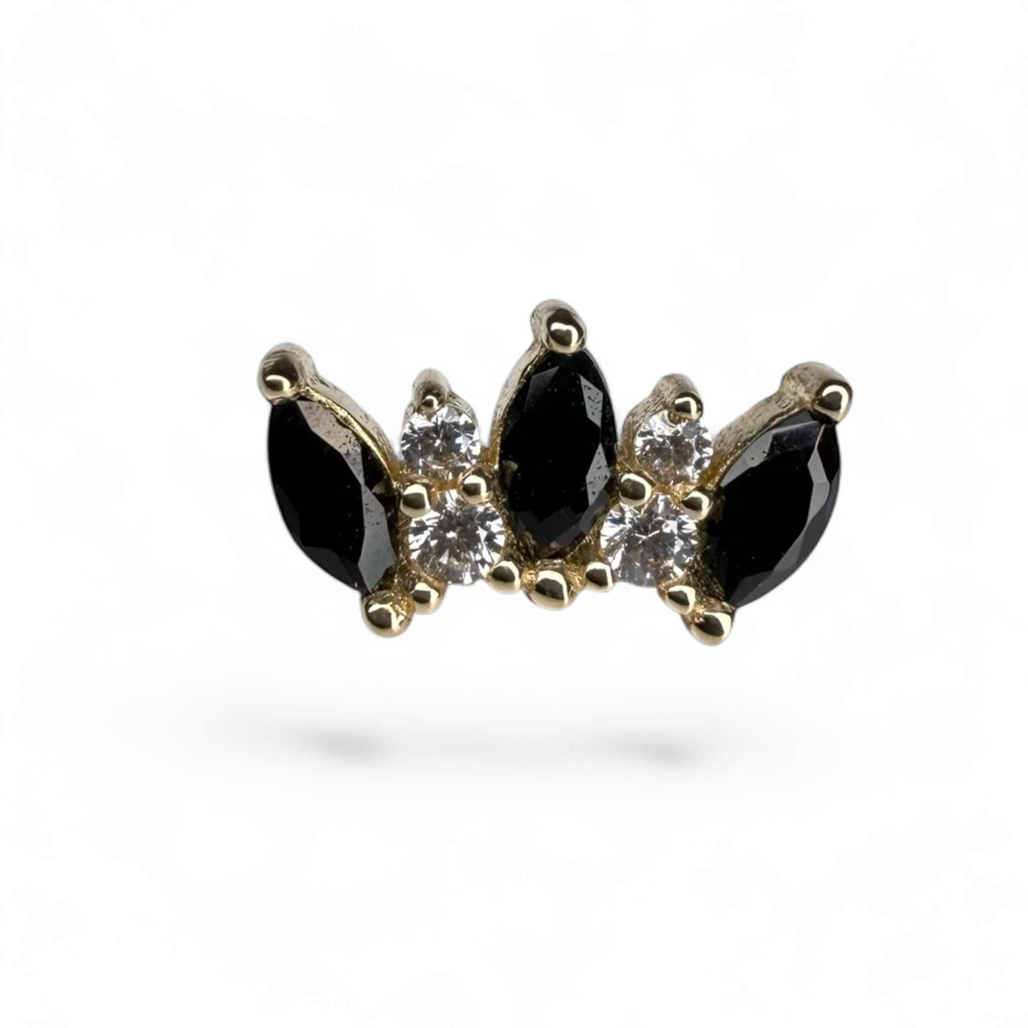 Terminale in Oro 14K con Zirconi – Crown Marquise