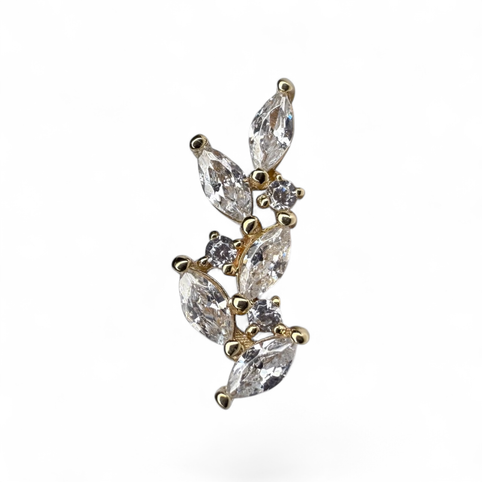 Terminale in oro ramo con marquise e zirconi – 1.6mm