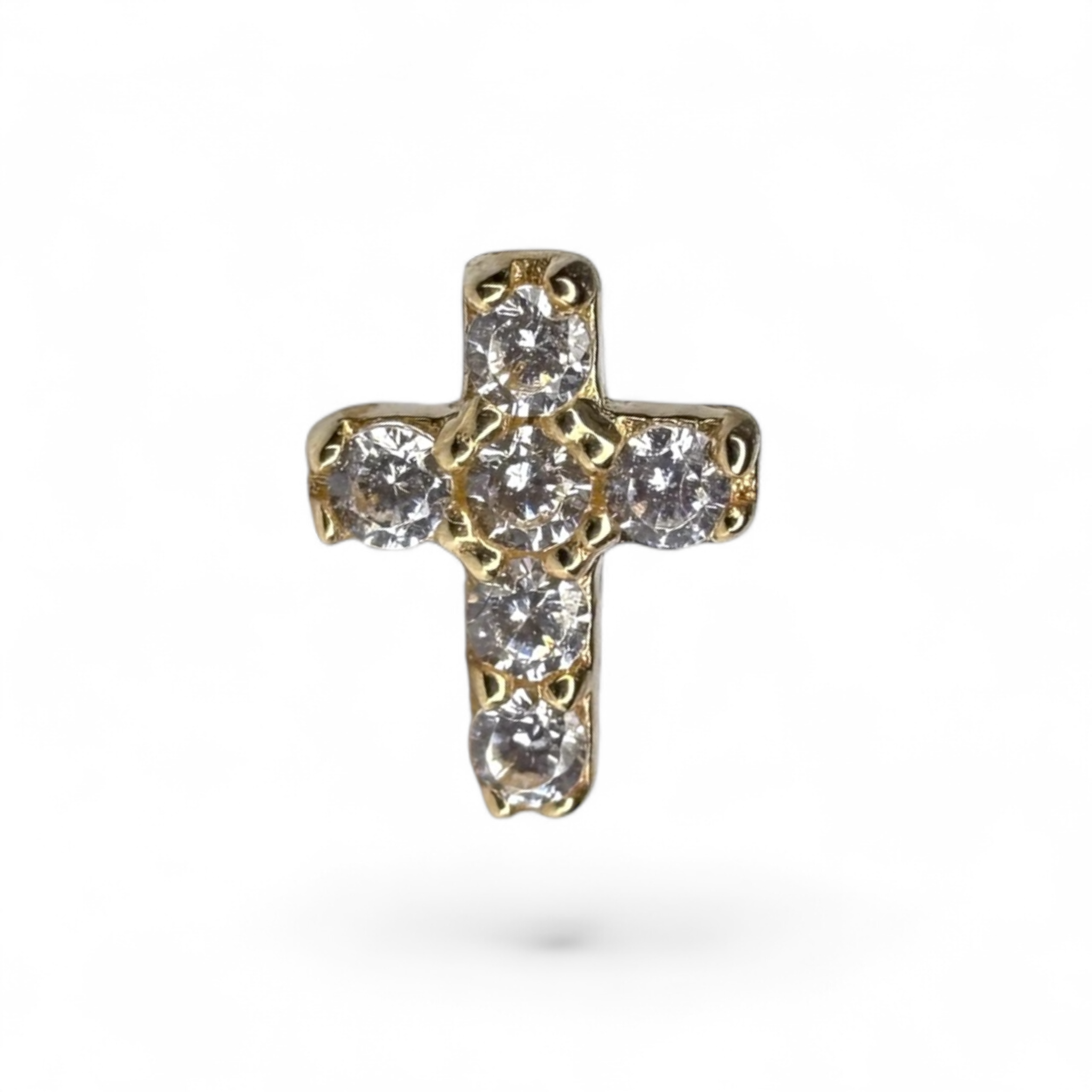 Terminale in Oro 14K con Zirconi – Croce