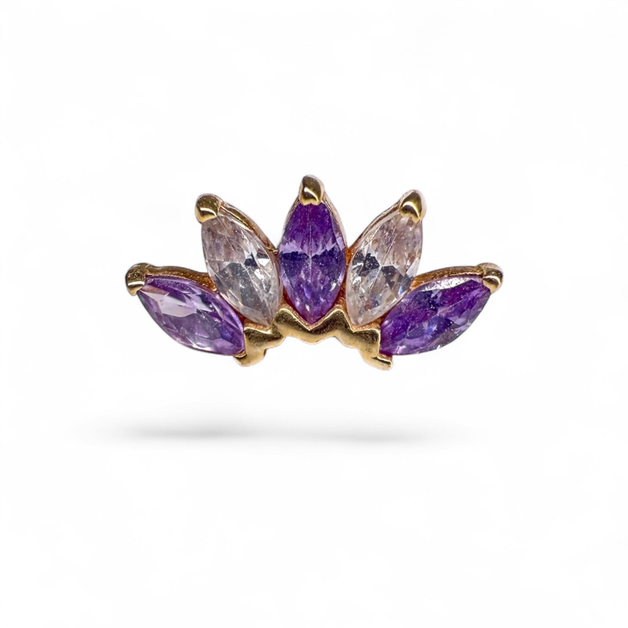 Terminale in Oro 14K con Zirconi – Ventaglio Marquise