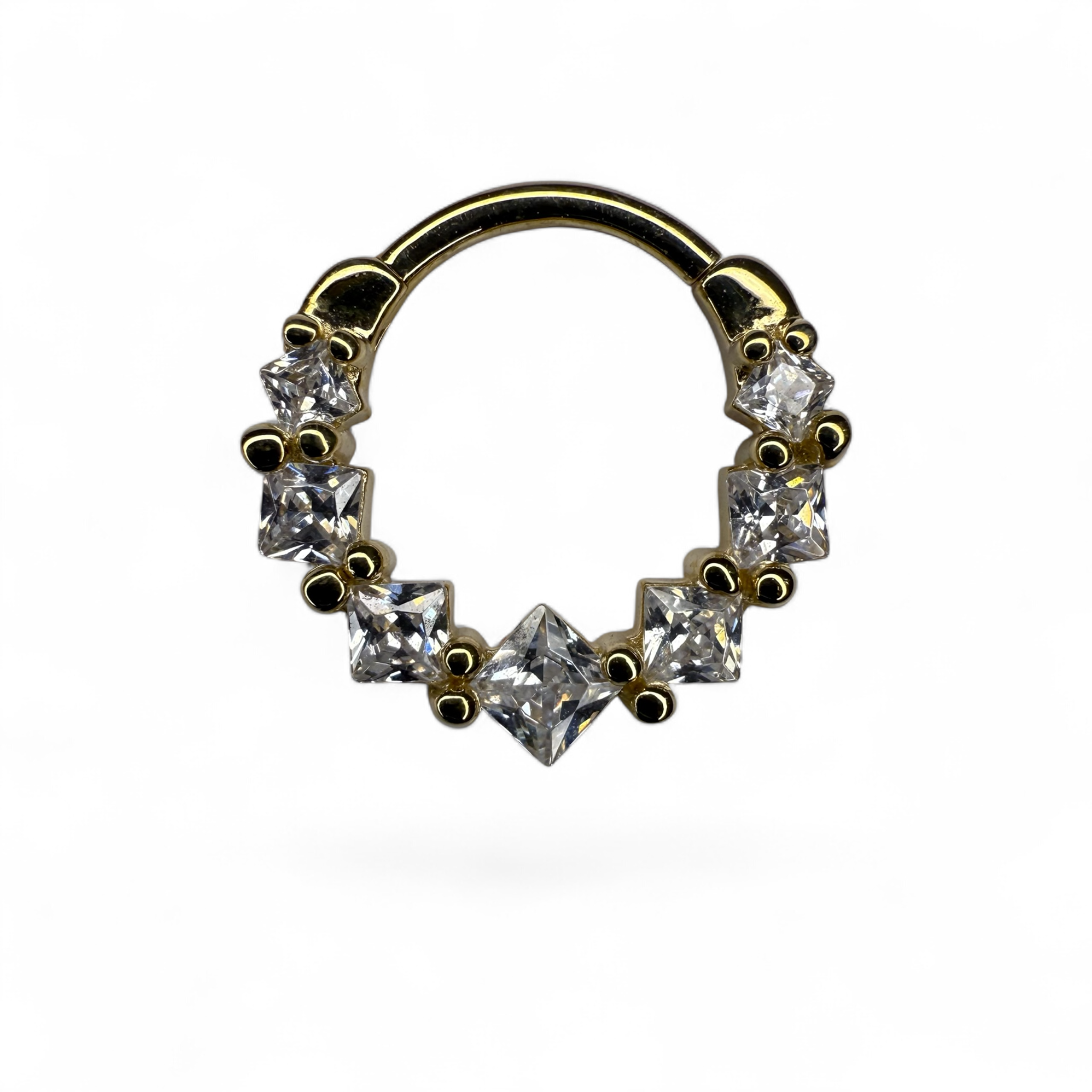 Clicker Oro 14K Princess Pavé Crown