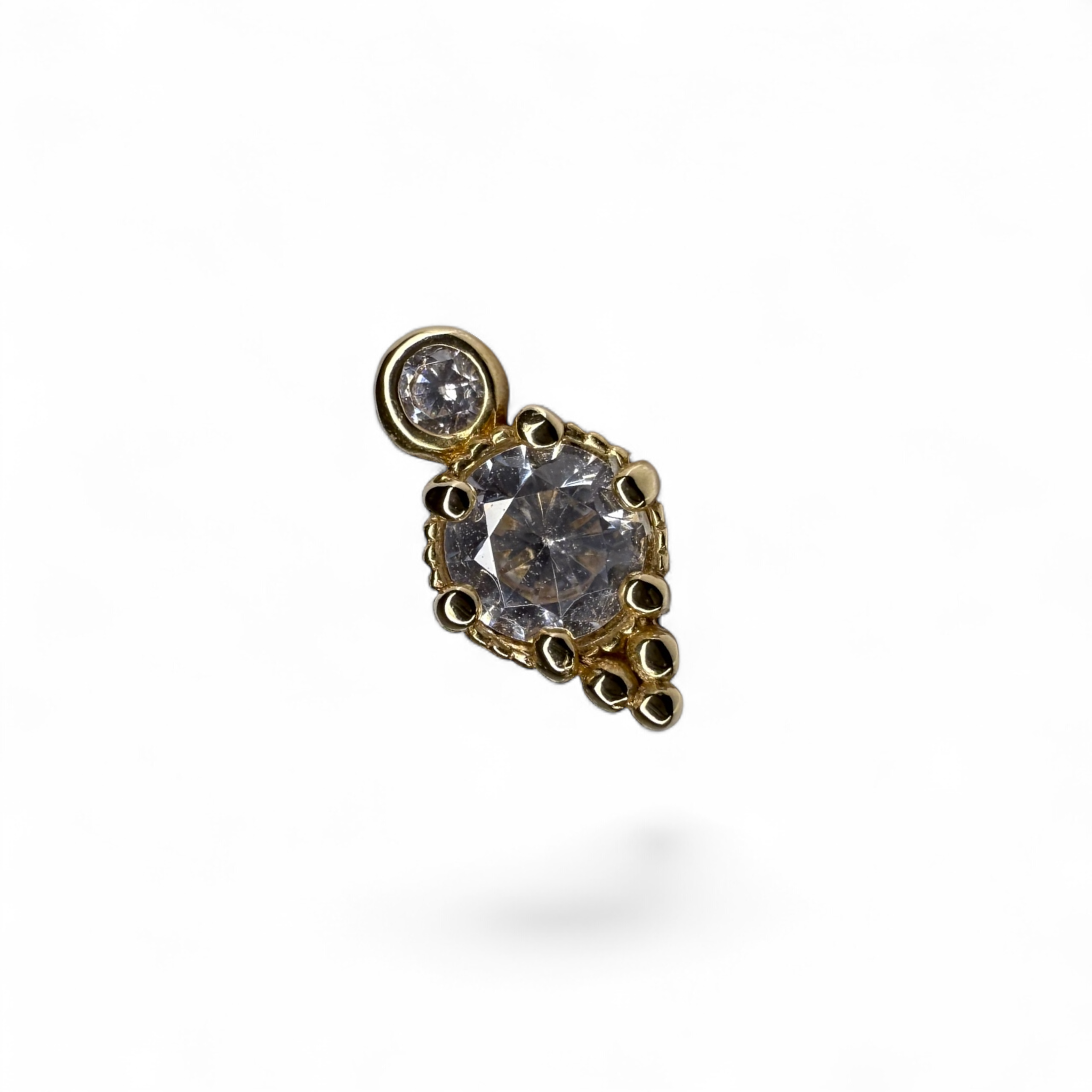 Terminale Oro 14K Round Cluster Pavé