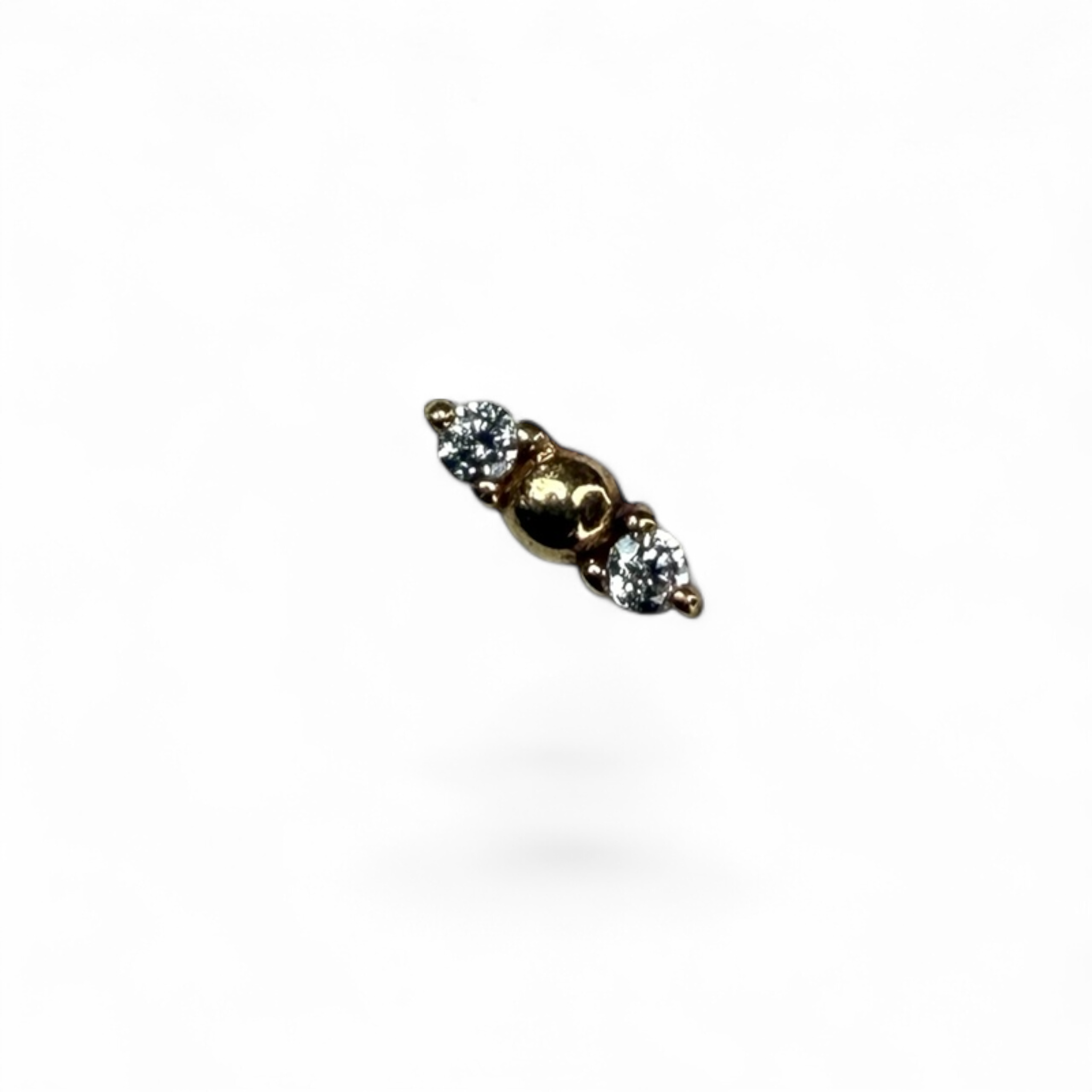 Terminale in Oro 14K con Zirconi – Trio Lineare