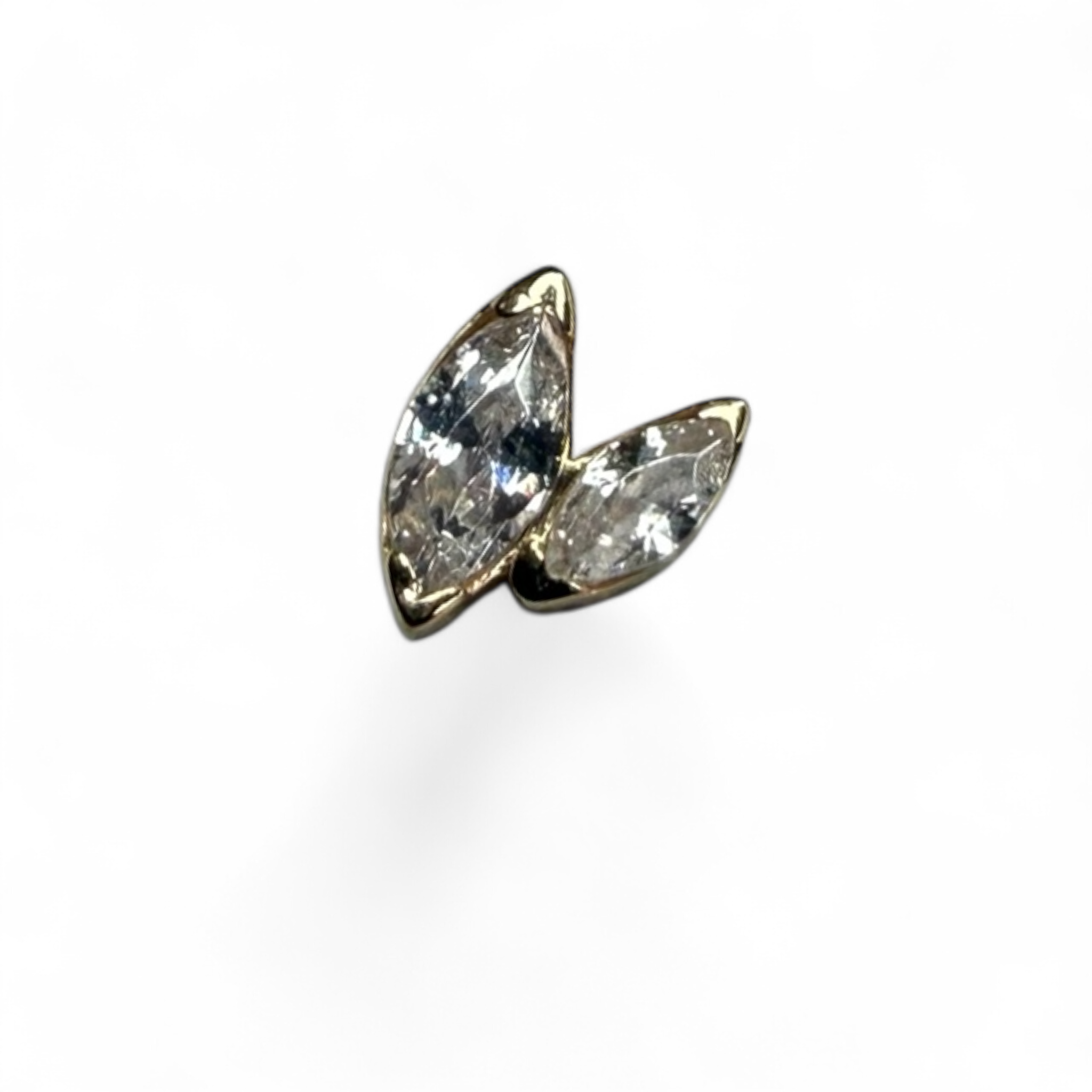 Terminale in Oro 14K con Zirconi – Doppio Marquise