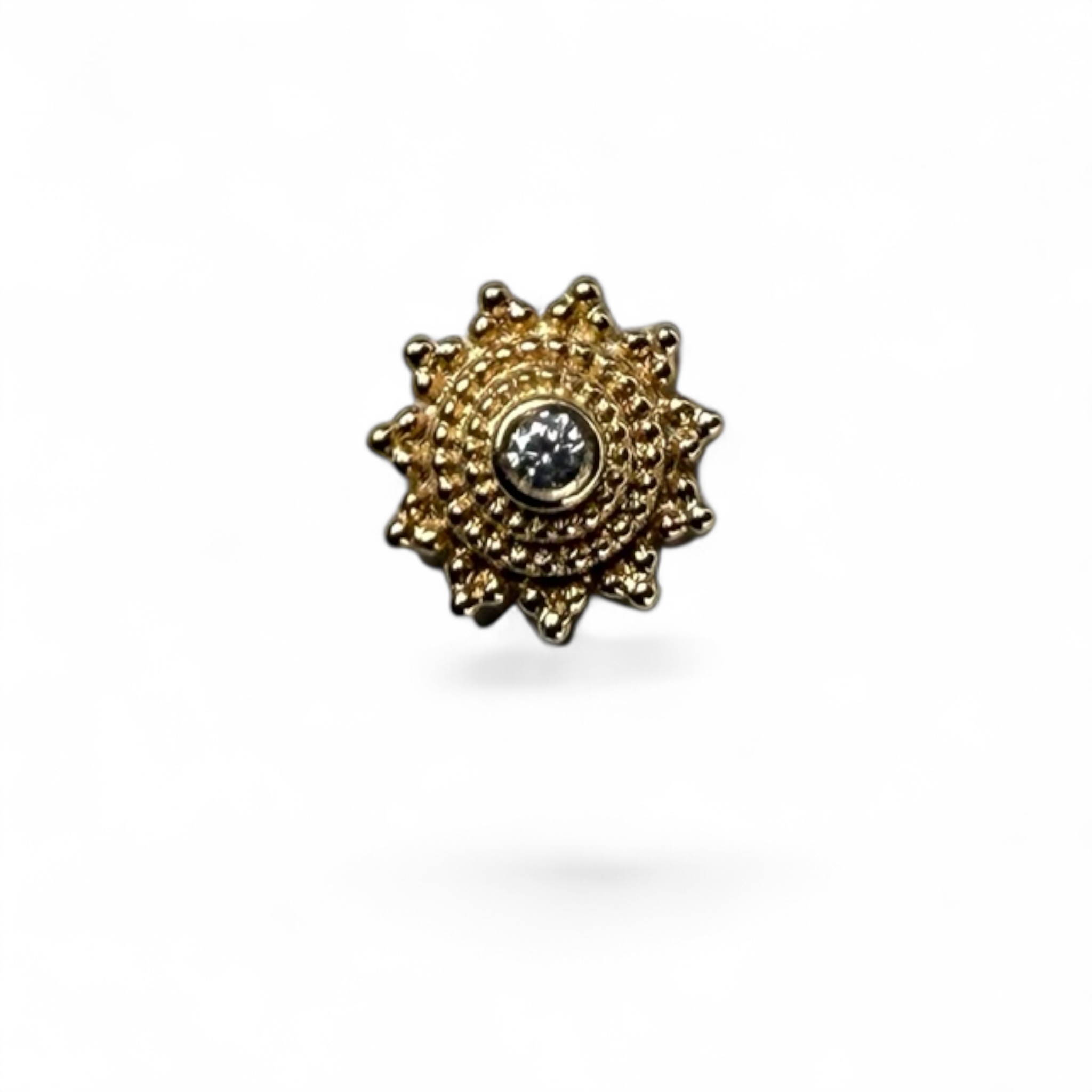Terminale Oro 14K Sunburst con Punto Luce