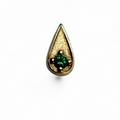 Terminale in Oro 14K con Zircone Verde – Goccia Textured