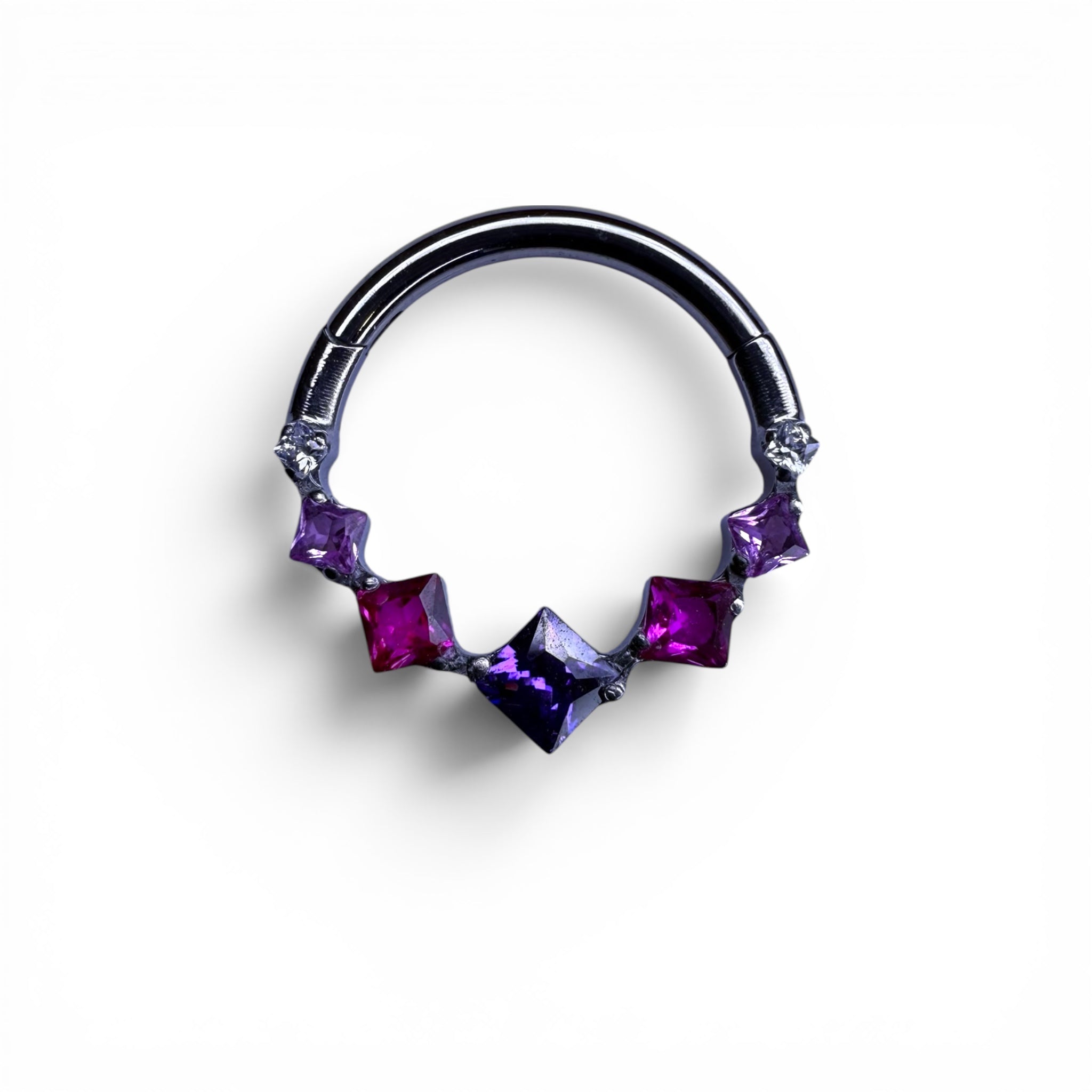 Clicker in titanio con zirconi quadrati a scalare – Isolde