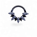 Clicker in titanio con zirconi marquise a ventaglio alternati – Azenya