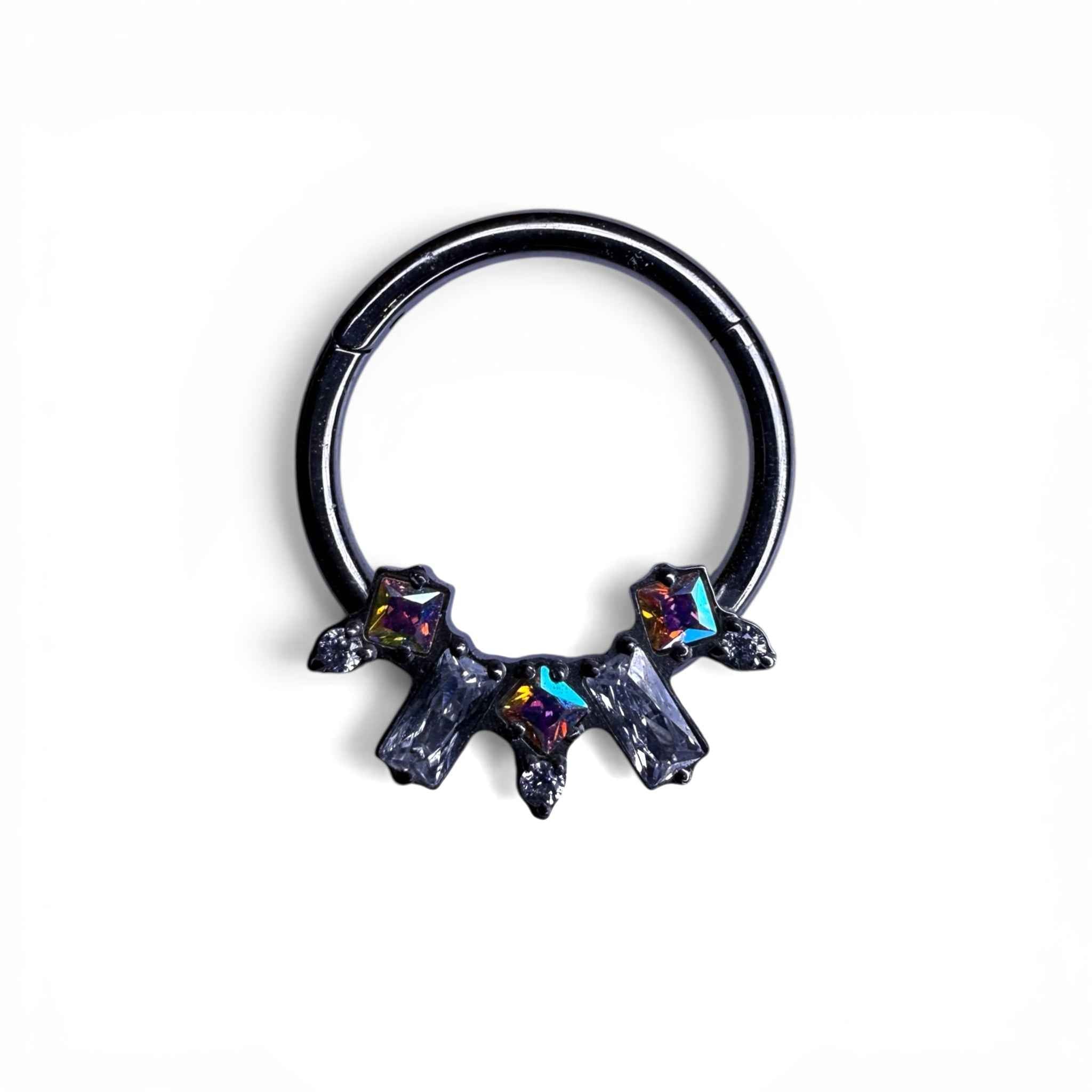 Clicker in titanio con zirconi geometrici misti – Odette