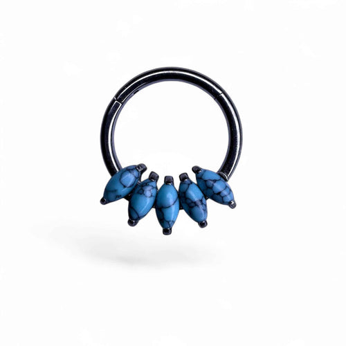 Clicker in titanio con pietre turchesi – Calyx