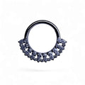 Clicker in titanio con zirconi marquise e pavé a ventaglio – Seraphine