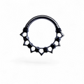 Clicker in titanio con zirconi geometrici traforati – Elowen