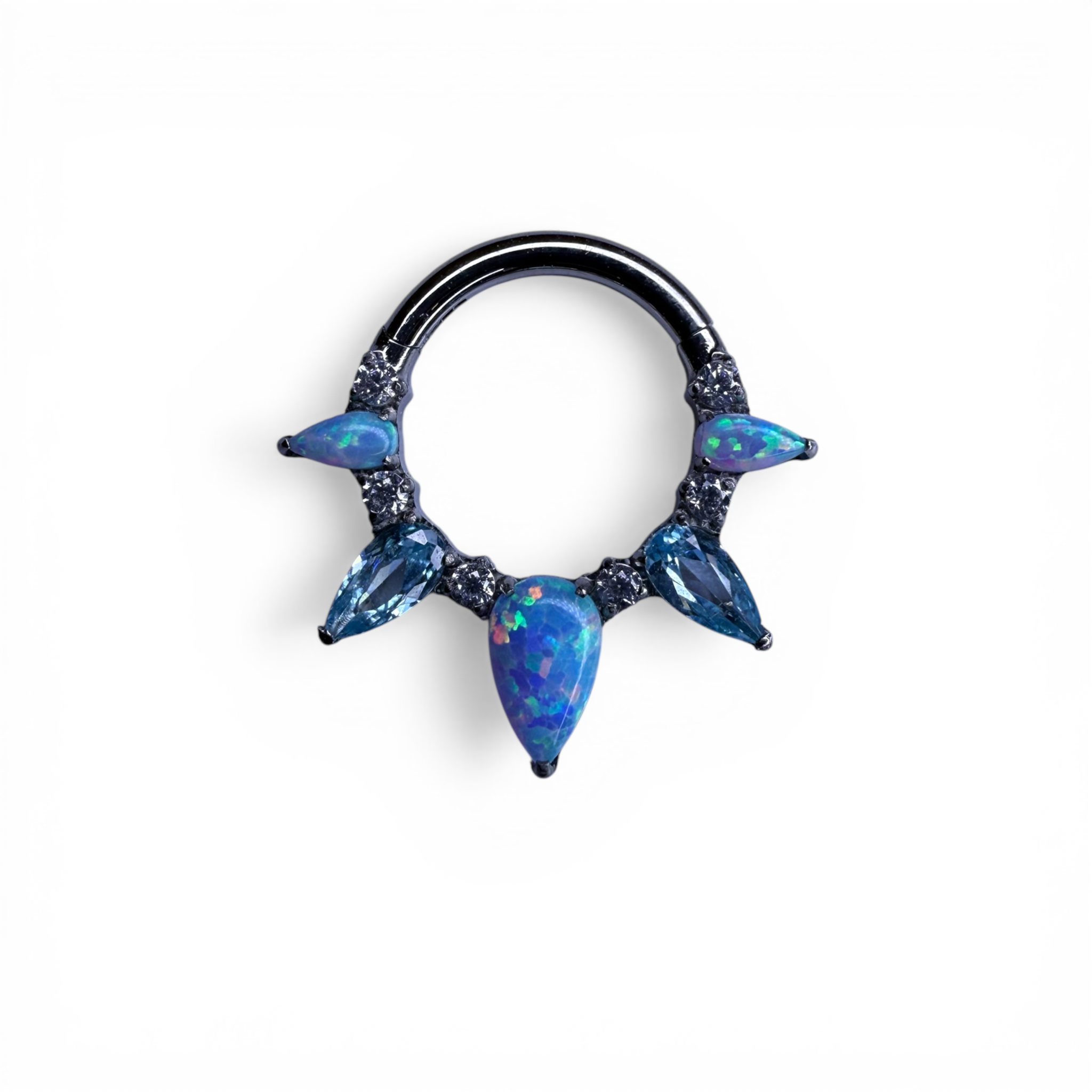 Clicker in titanio con zirconi marquise e pietra centrale – Éloane
