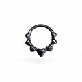 Clicker in titanio con cuori e texture puntinata – Ophira