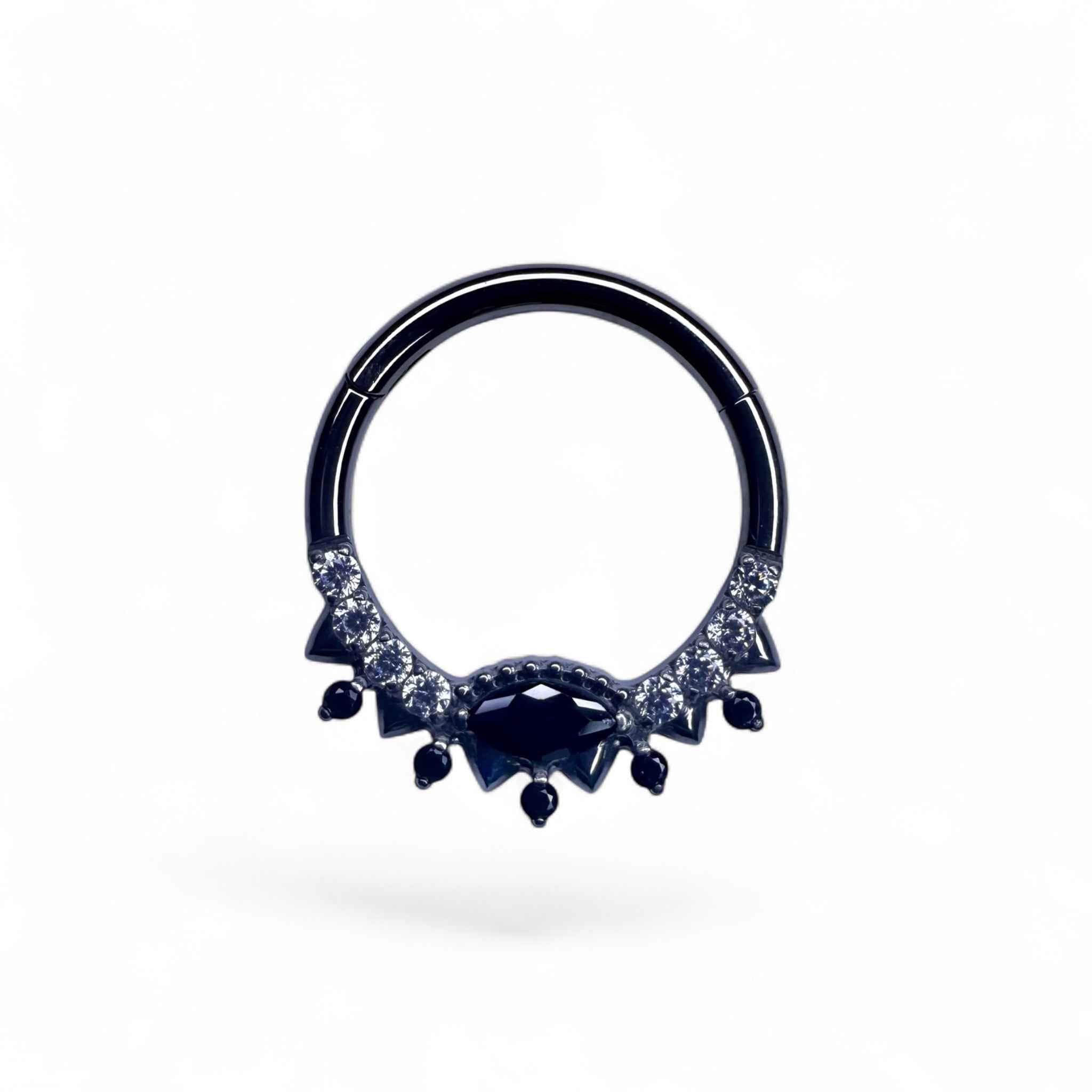 Clicker in titanio con zirconi e marquise centrale – Zirel