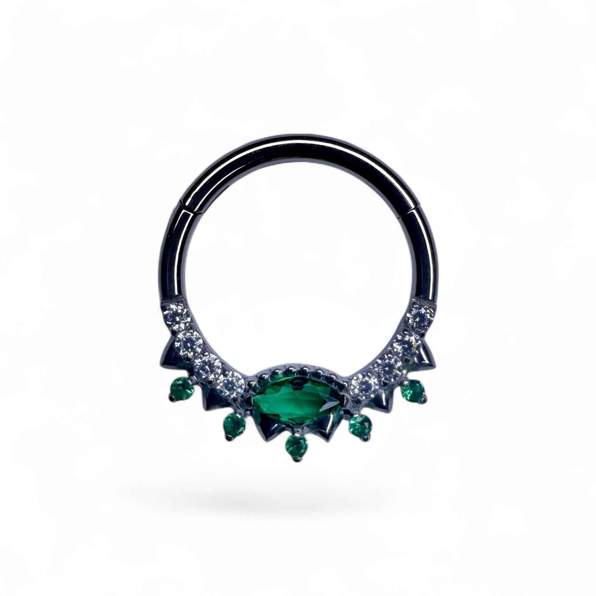 Clicker in titanio con zirconi e marquise centrale – Zirel