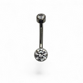 Piercing ombelico in titanio con doppio brillante rotondo