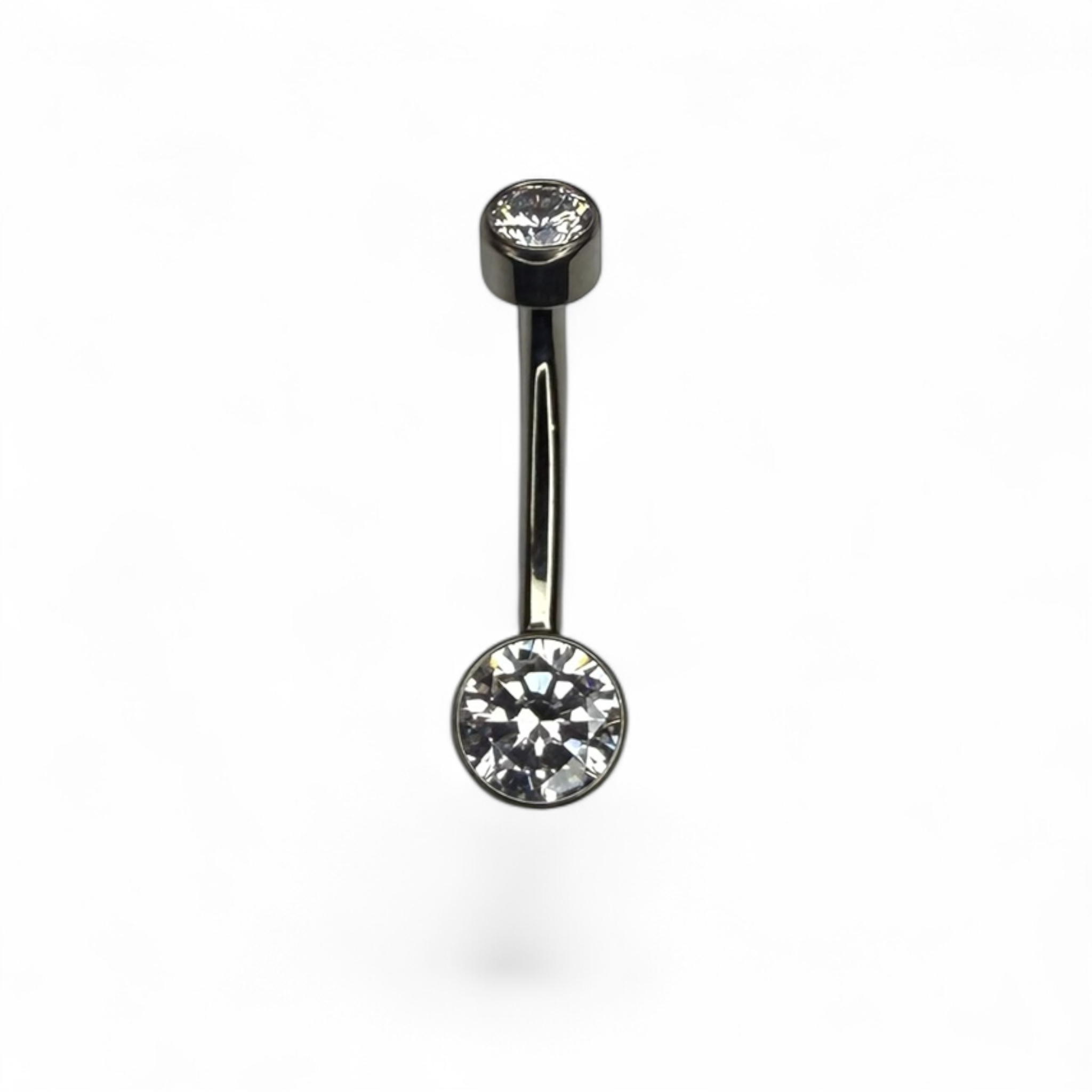 Piercing ombelico in titanio con doppio brillante rotondo