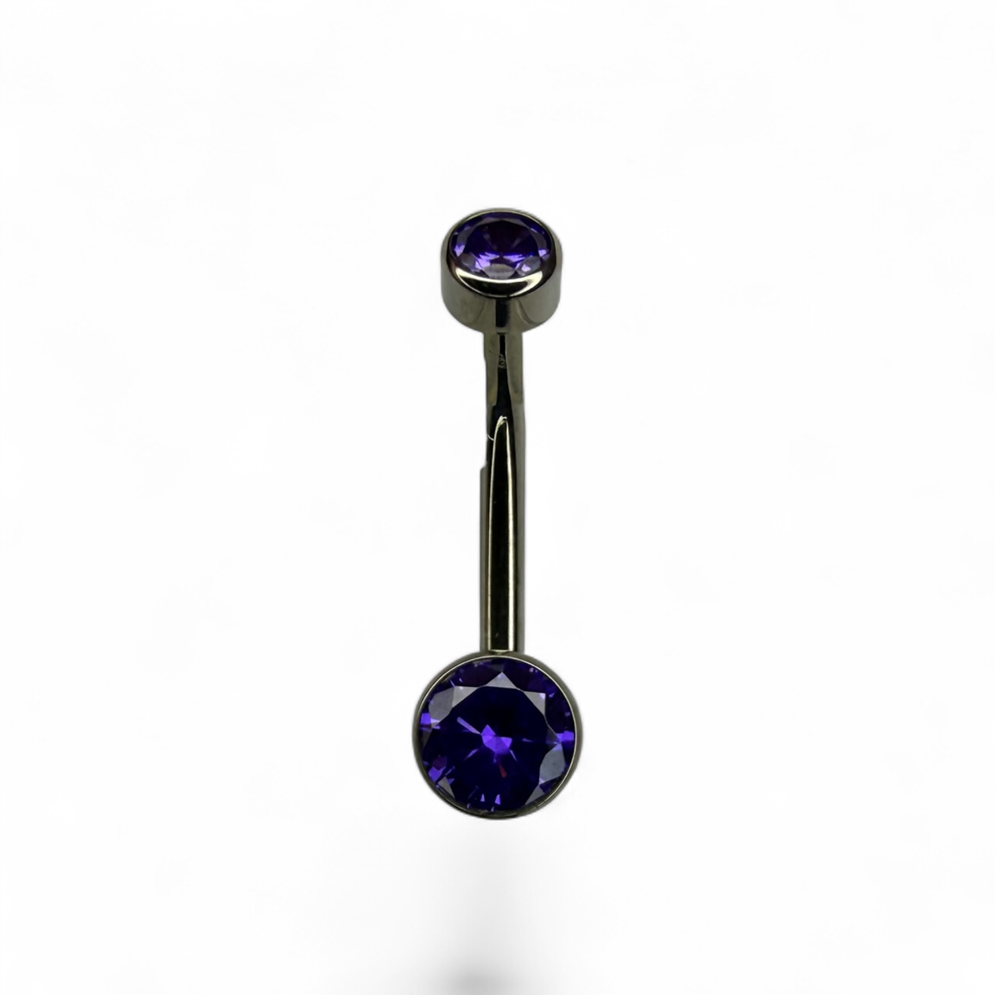 Piercing ombelico in titanio con doppio brillante rotondo