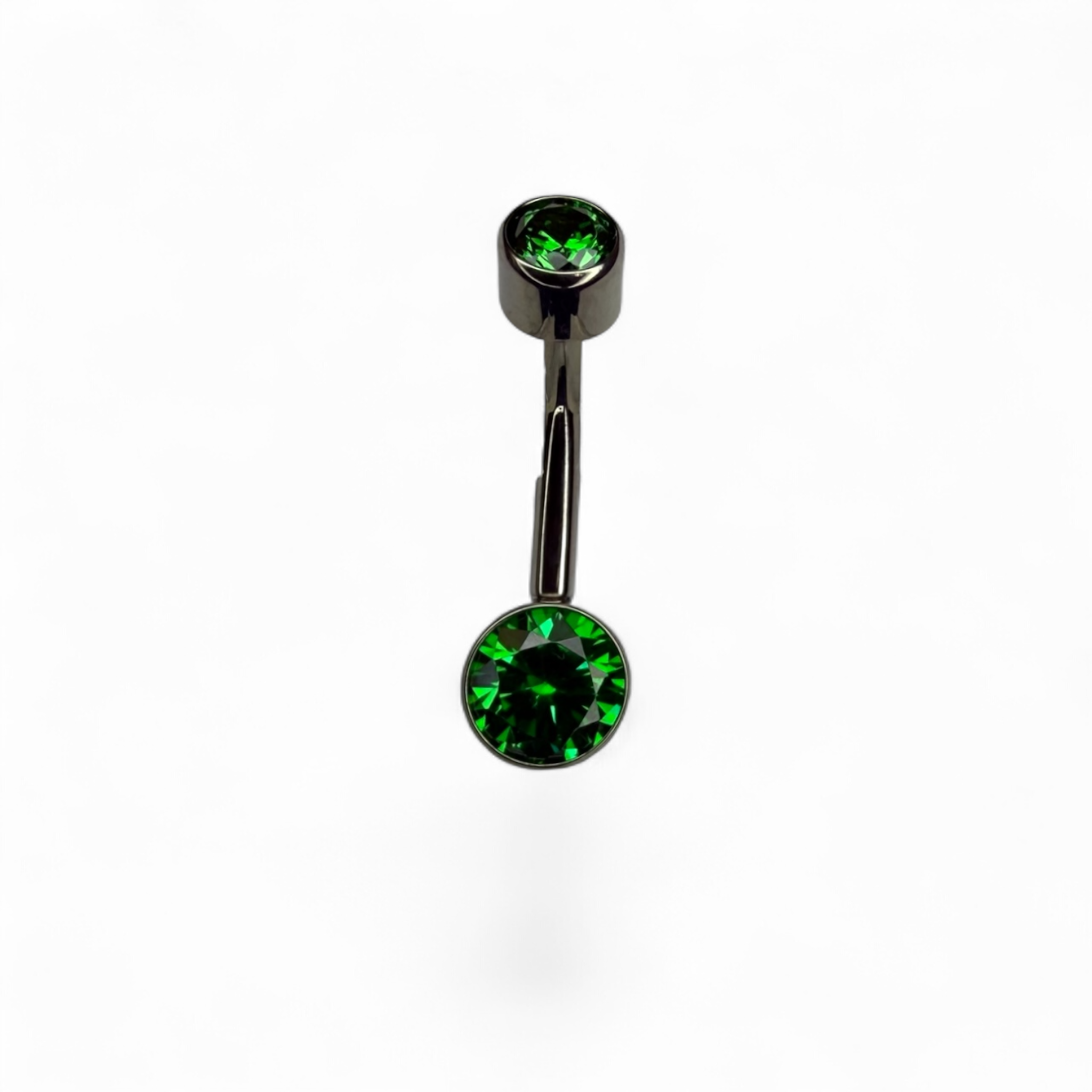 Piercing ombelico in titanio con doppio brillante rotondo