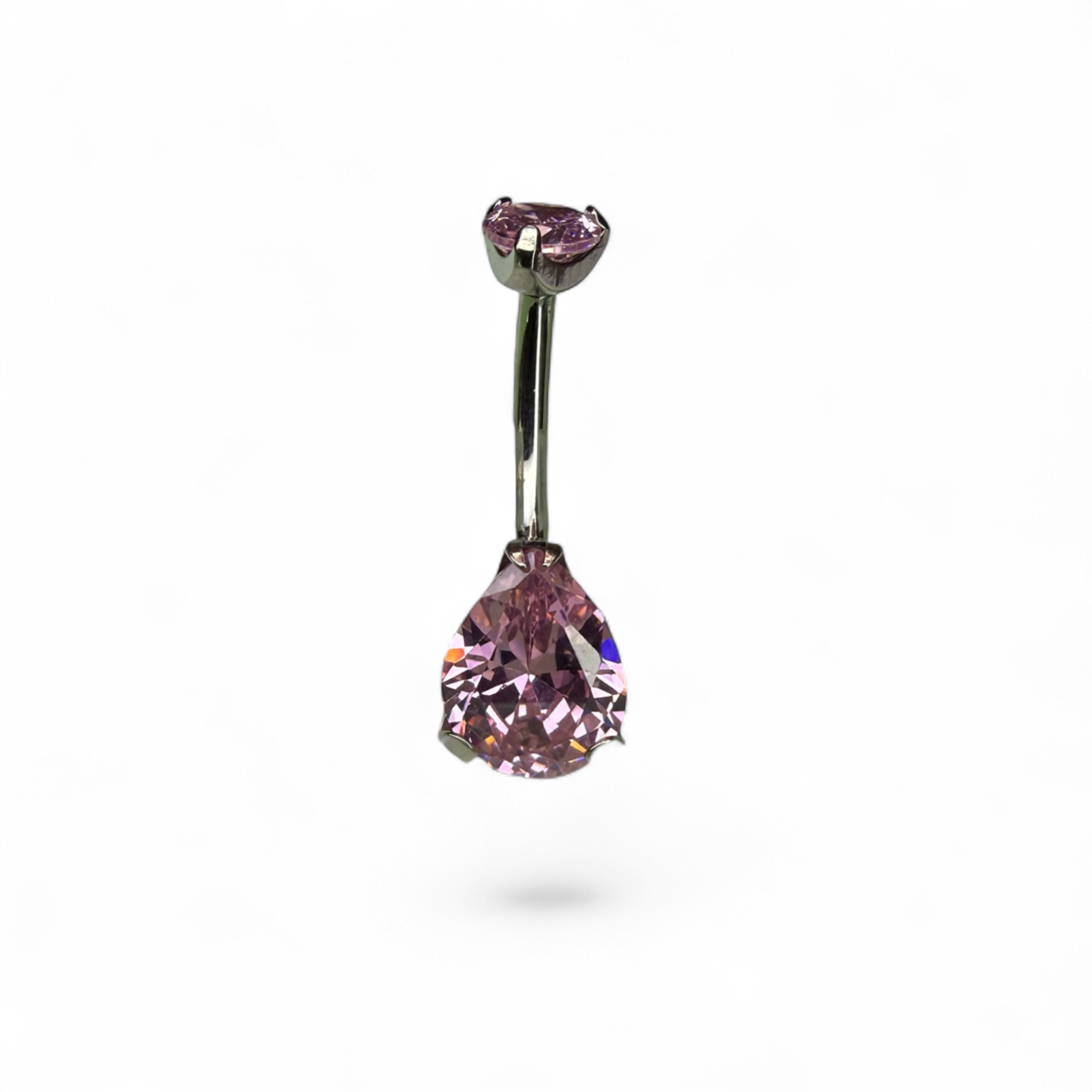 Piercing ombelico in titanio con brillante a goccia