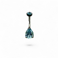 Piercing ombelico in titanio con brillante a goccia