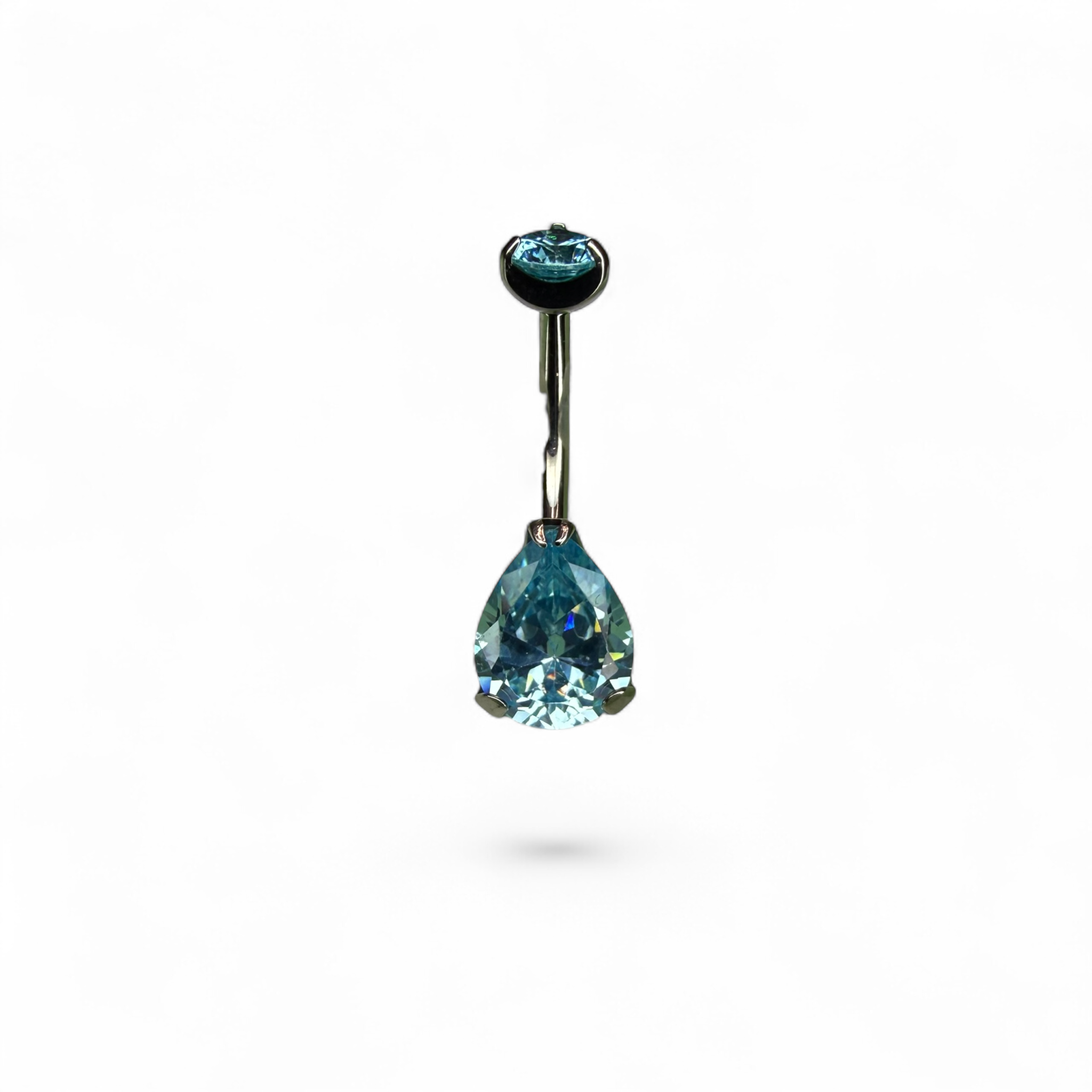 Piercing ombelico in titanio con brillante a goccia