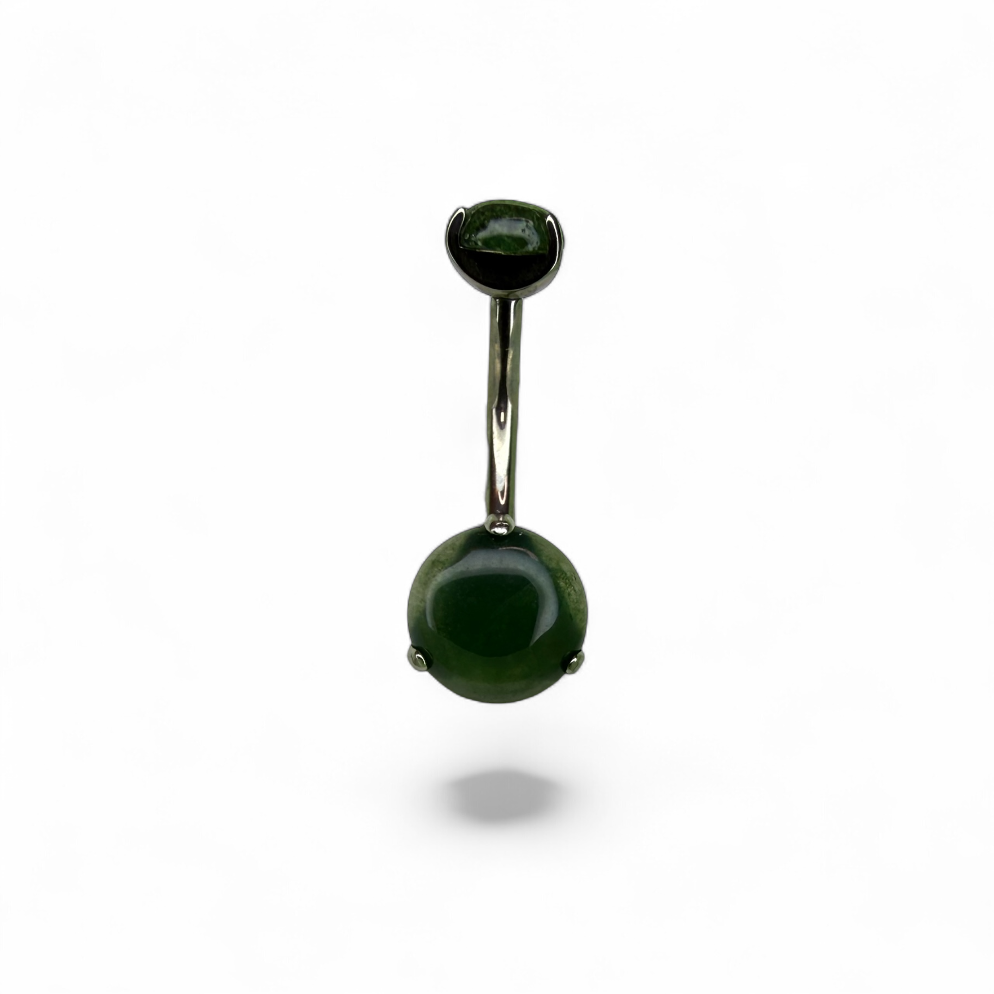 Piercing ombelico in titanio con pietra naturale rotonda