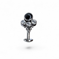 Piercing floating navel in titanio con onice e dettagli luminosi