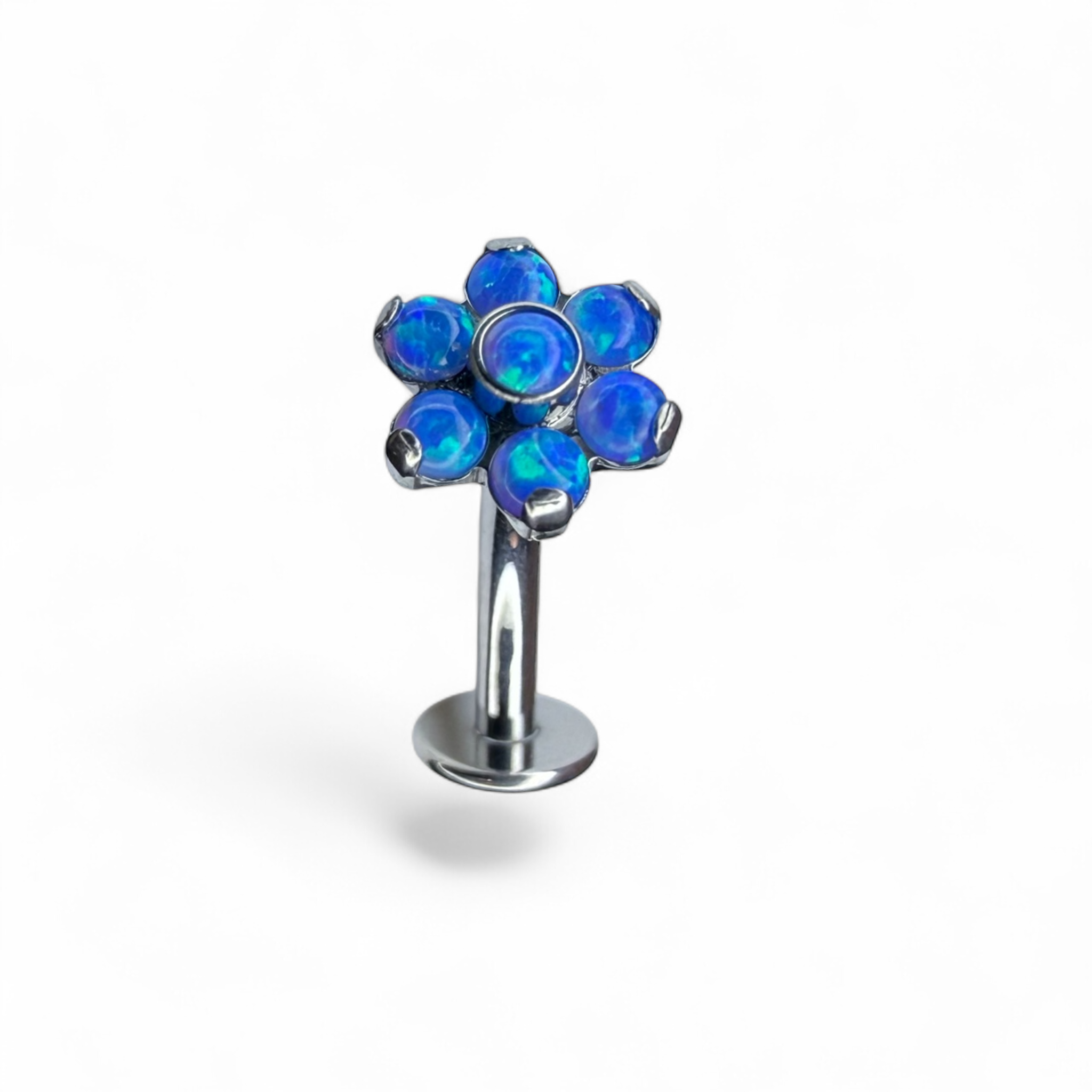 Piercing floating navel in titanio con design a fiore