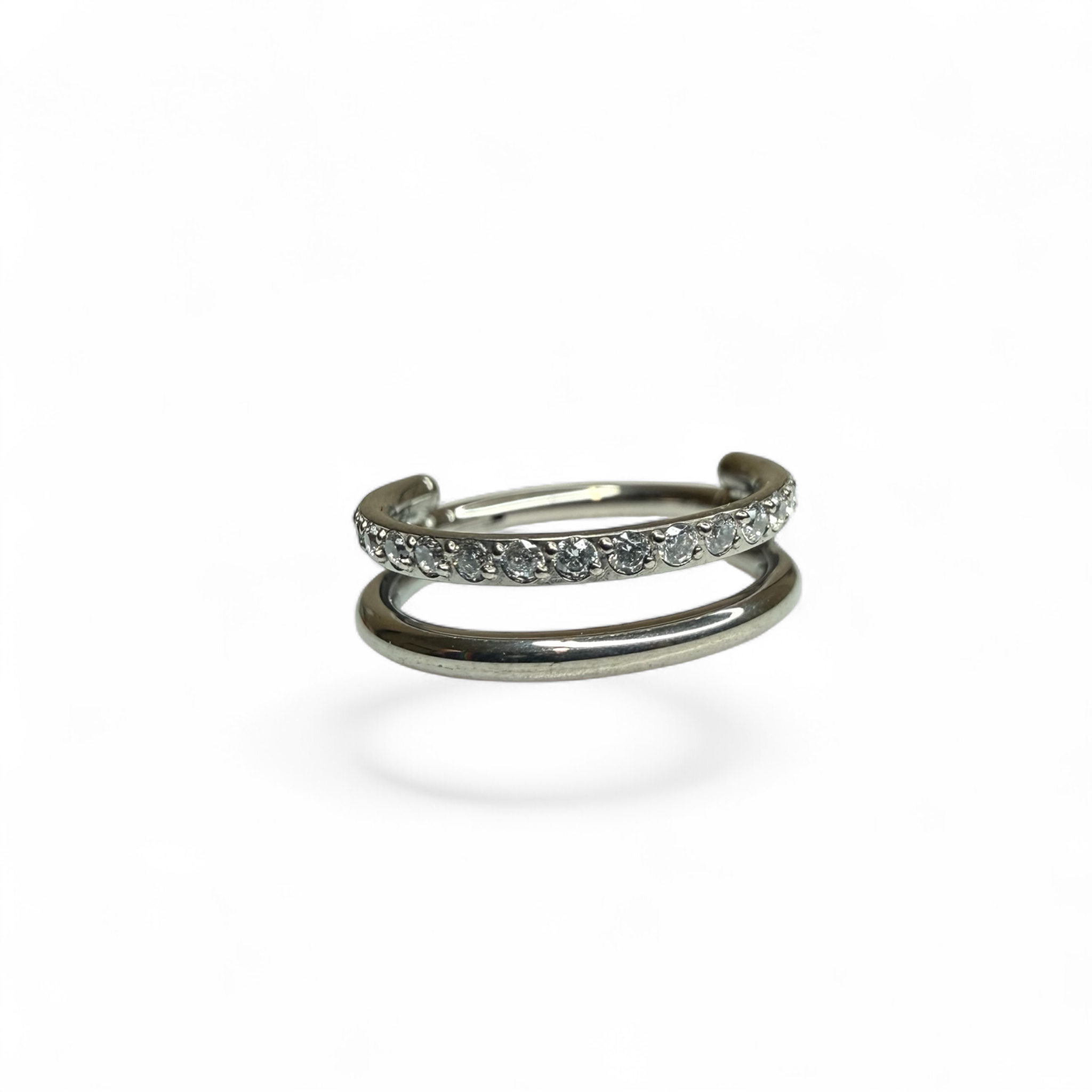 Clicker in titanio doppio anello con pavé