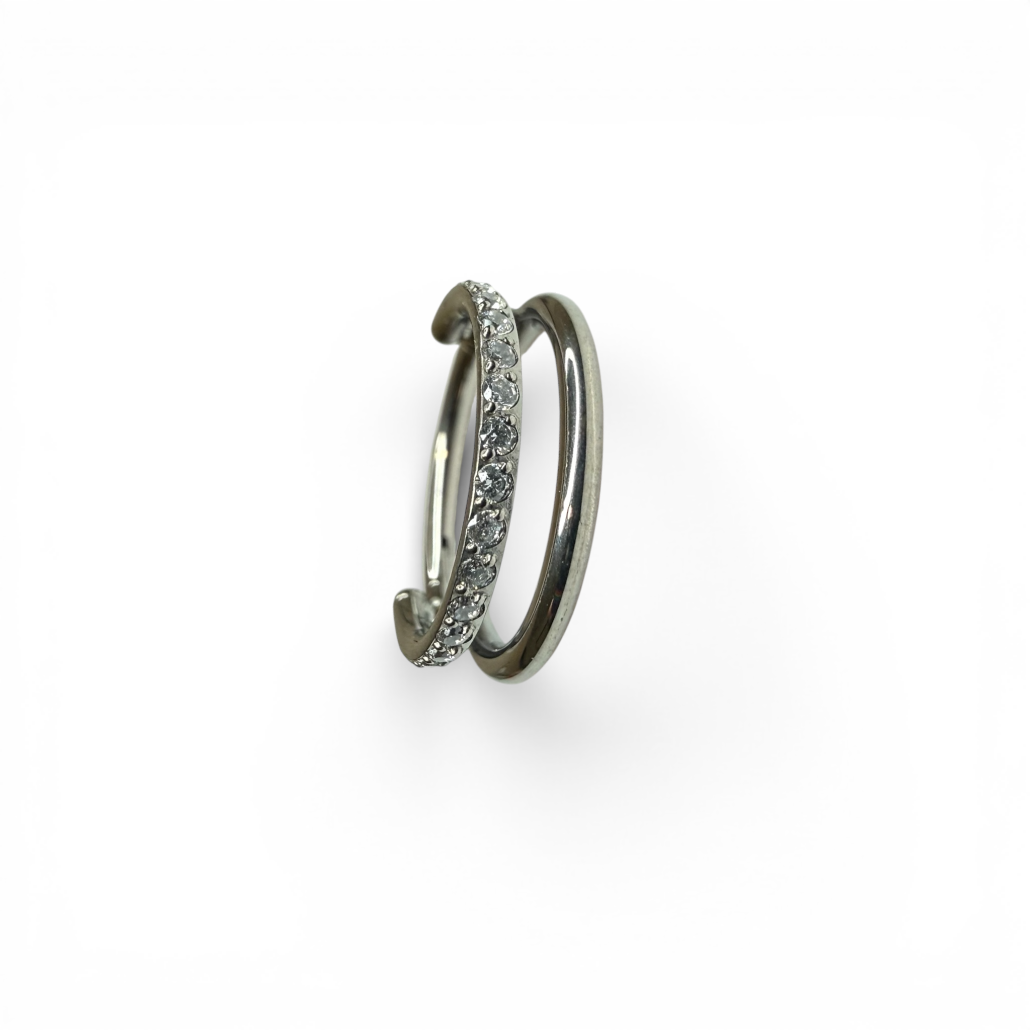 Clicker in titanio doppio anello con pavé