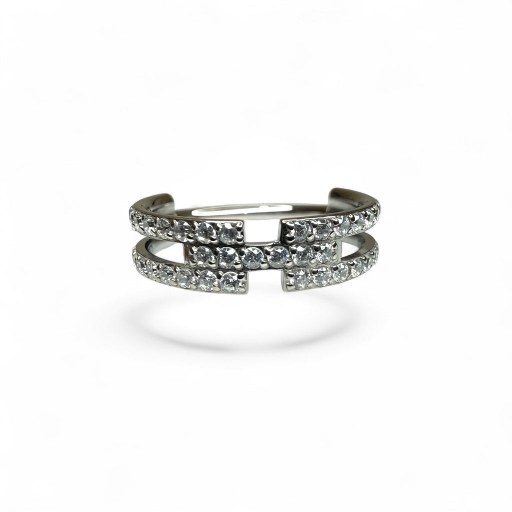 Clicker Titanio Double Row Pavé