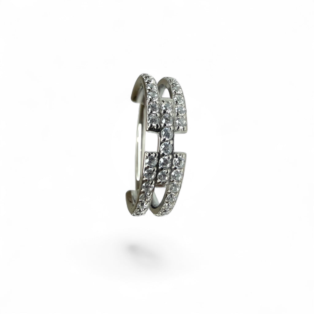 Clicker Titanio Double Row Pavé