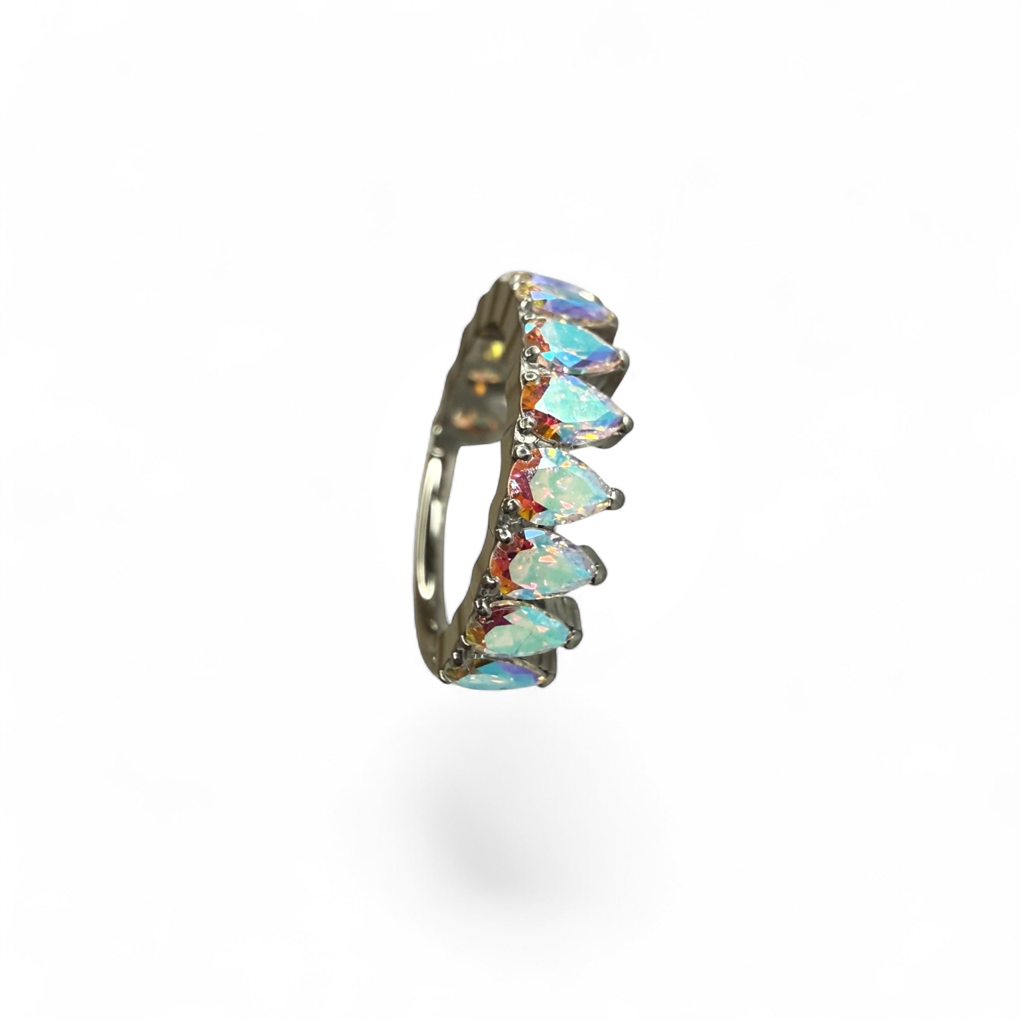 Clicker Titanio Crown Marquise Pavé