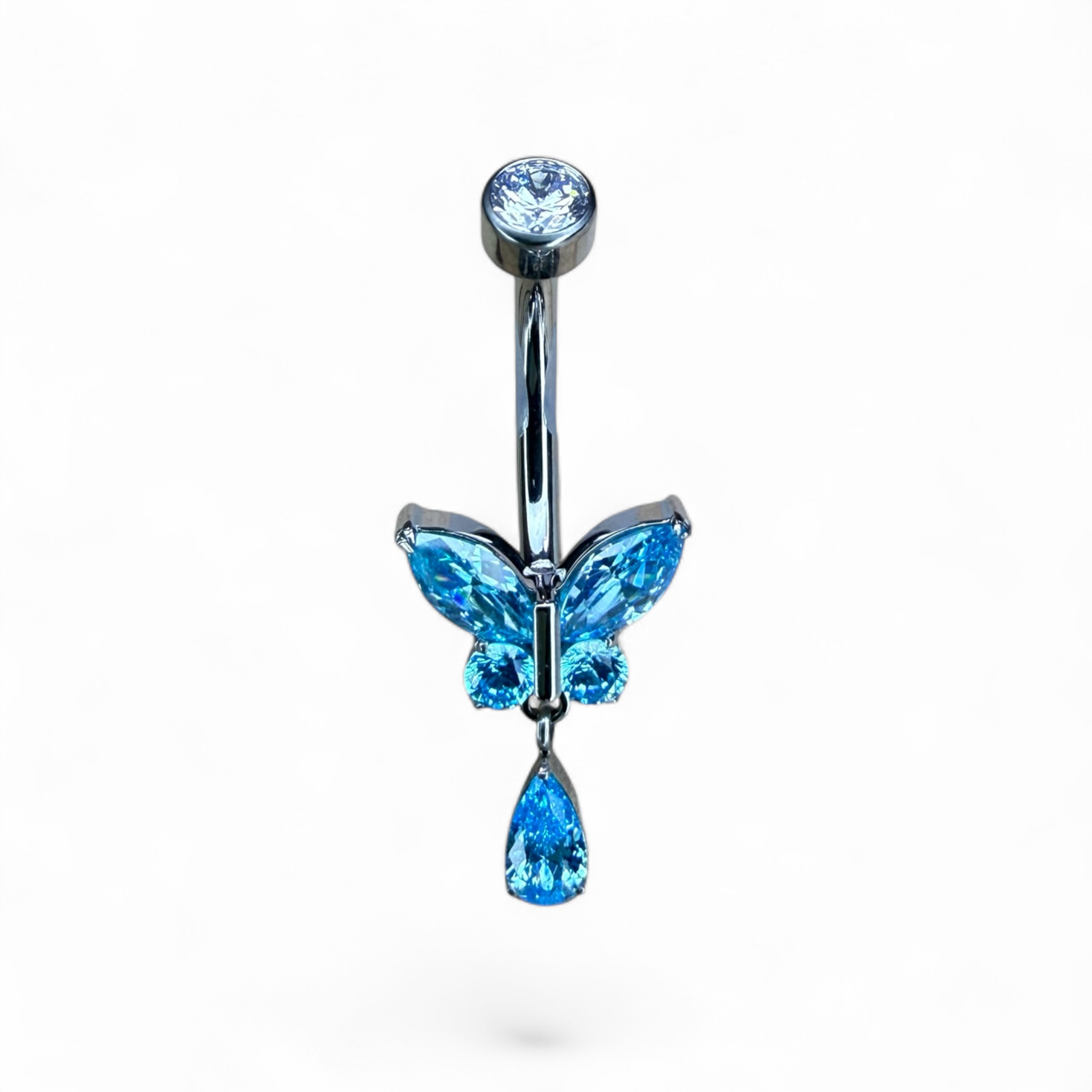 Piercing ombelico in titanio con farfalla e pendente