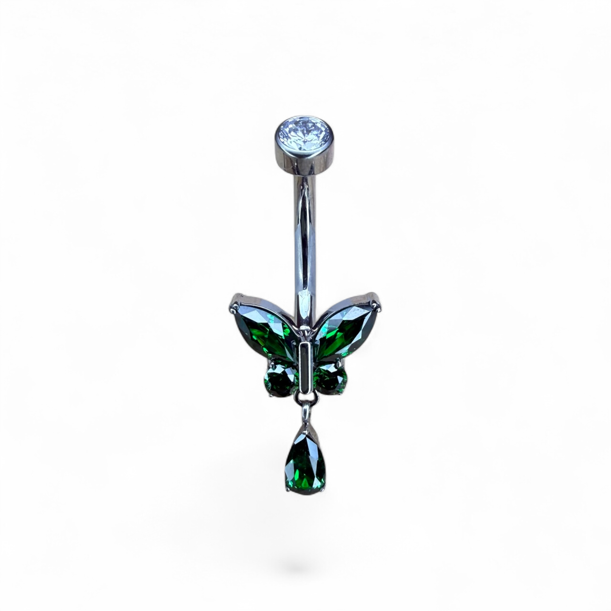 Piercing ombelico in titanio con farfalla e pendente