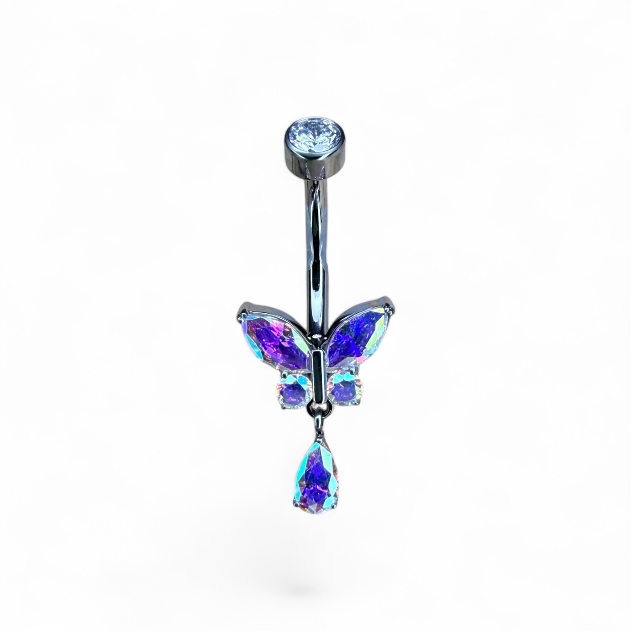 Piercing ombelico in titanio con farfalla e pendente