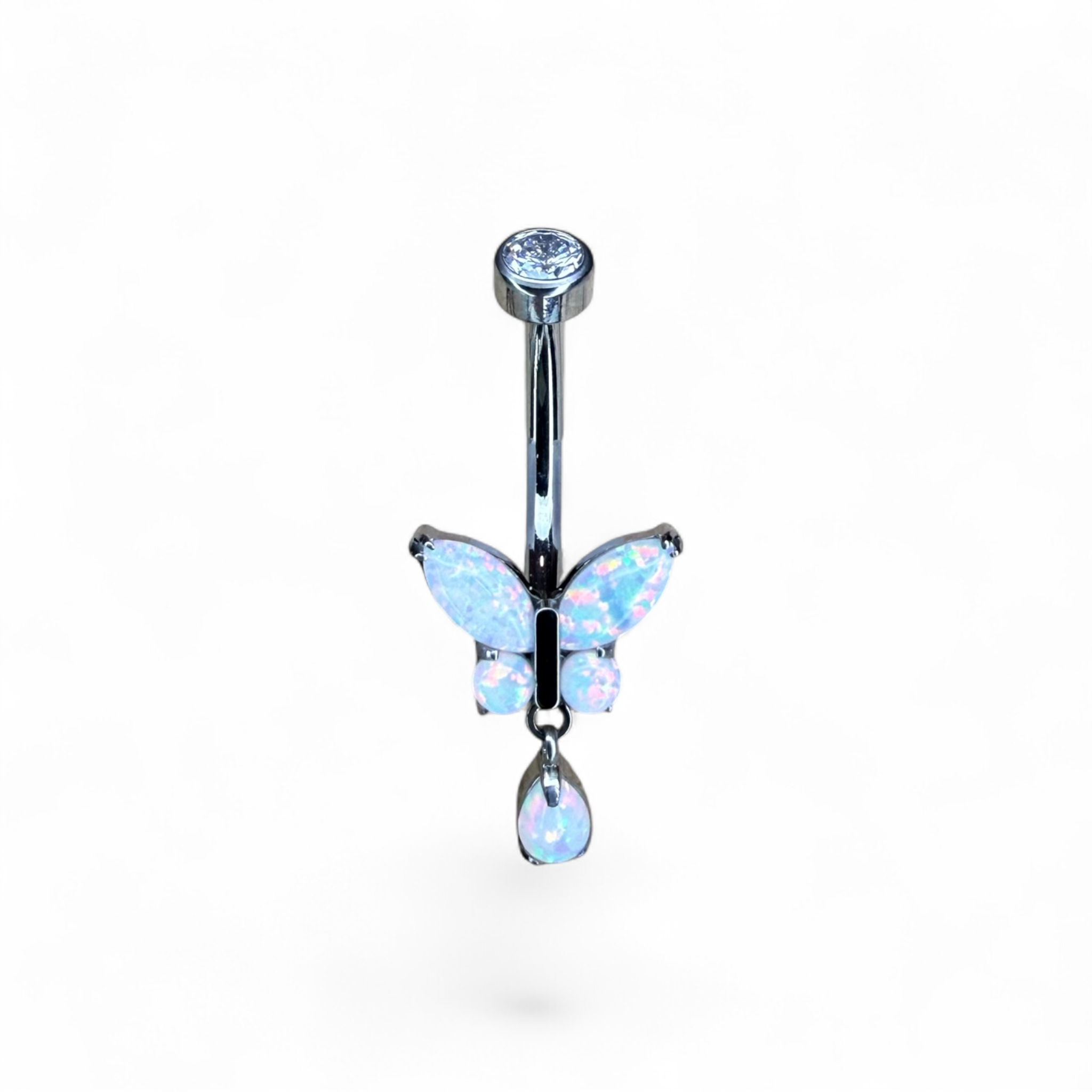 Piercing ombelico in titanio con farfalla e pendente