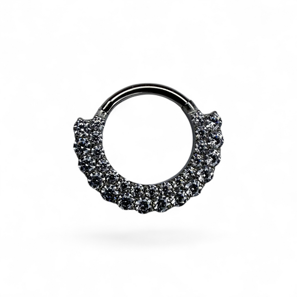 Clicker in titanio con brillanti design pavé
