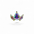 Piercing in oro 14k trio goccia e marquise rainbow