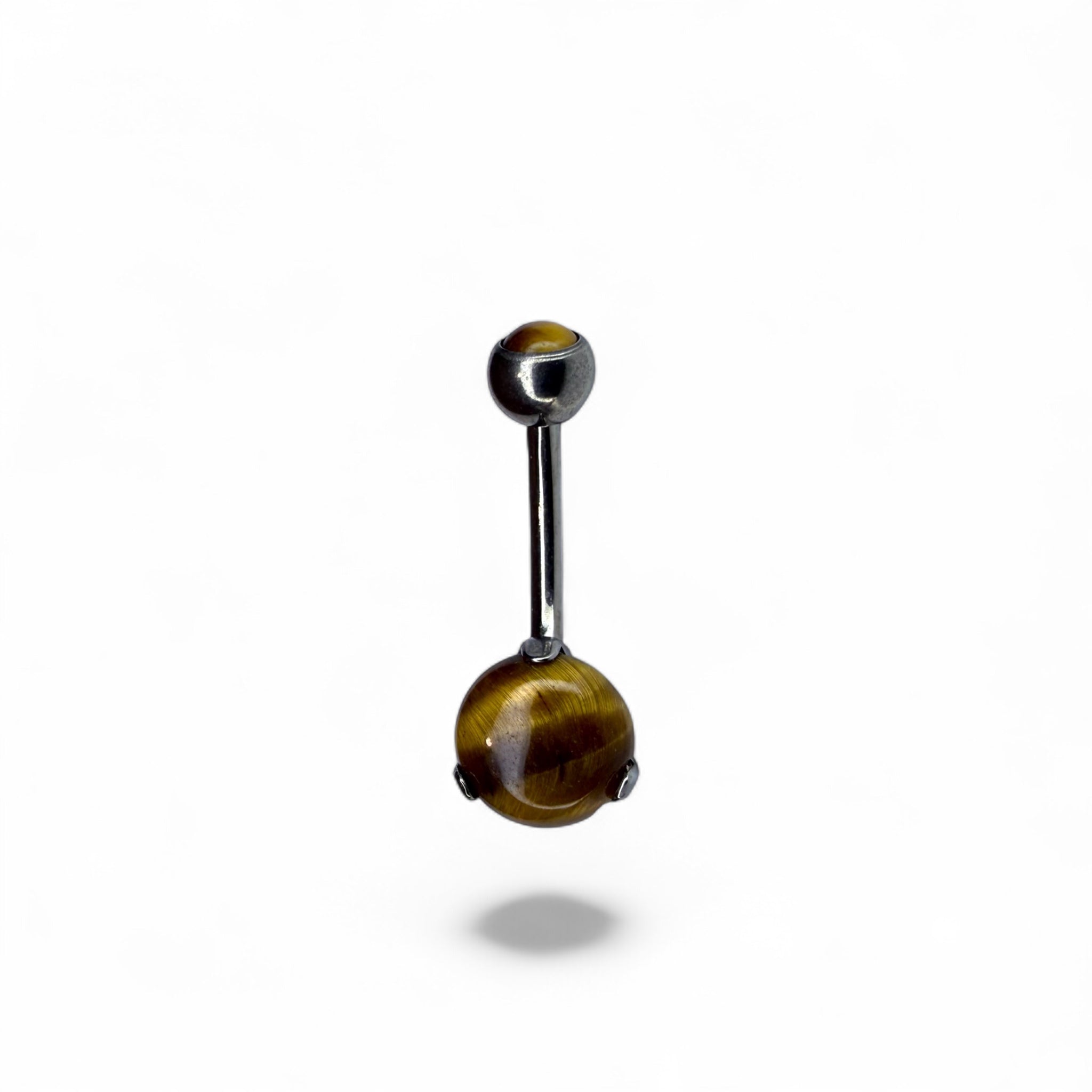 Piercing ombelico in titanio con pietra naturale rotonda