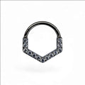Clicker in titanio chevron con pavé frontale