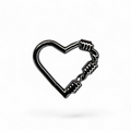 Clicker in titanio cuore filo spinato