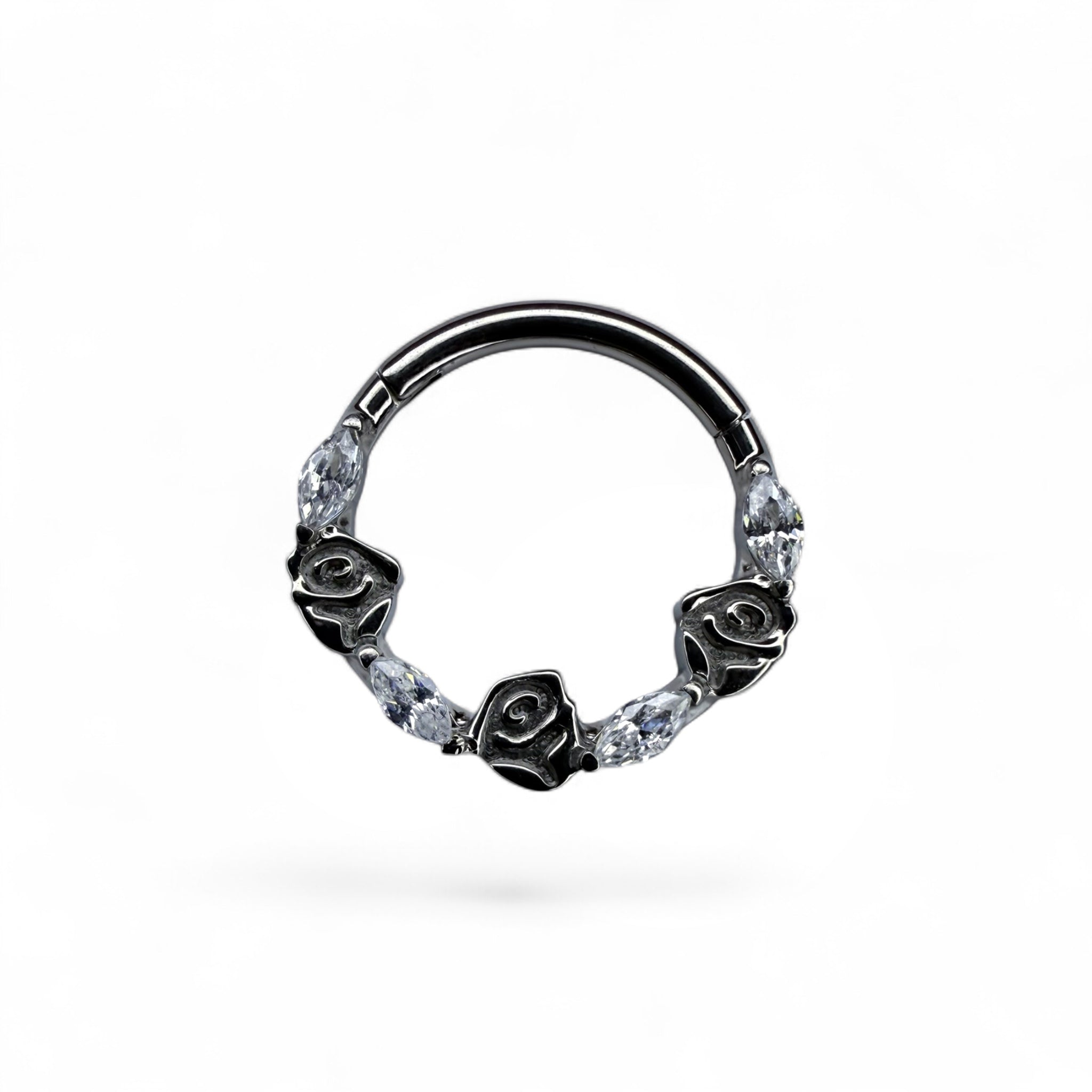 Clicker in titanio marquise con rose