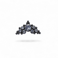Terminale in titanio crown pavé zirconi con sfere decorative